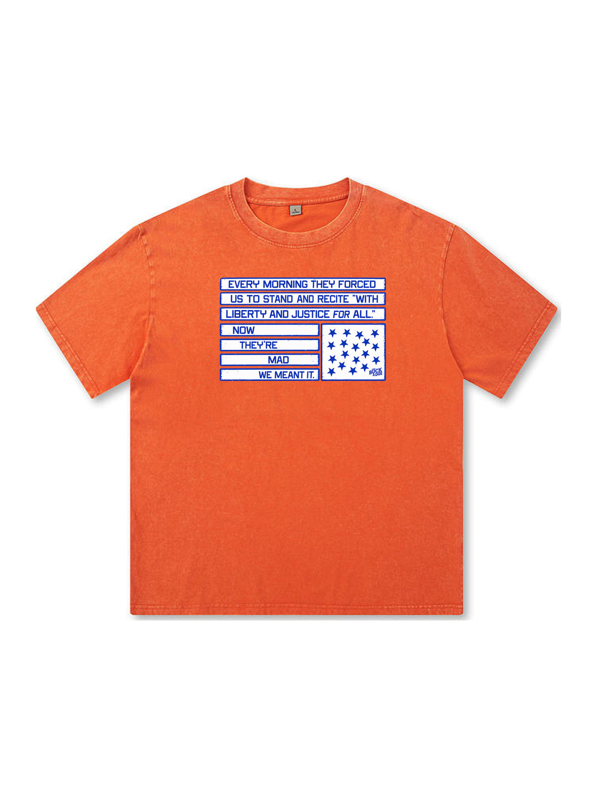 Ace Jolun. Forced to Pledge Allegiance Washed Tee - Orange