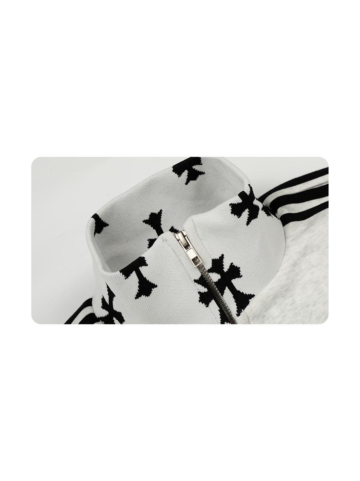 Ace Jolun. Gothic Three-Stripe Stand-Collar Sweatshirt product view 2