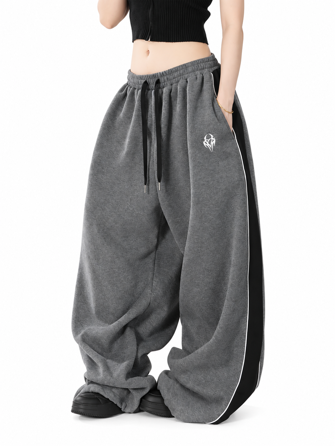 Ace Jolun. Gray Vintage Dance Sweatpants product view 3