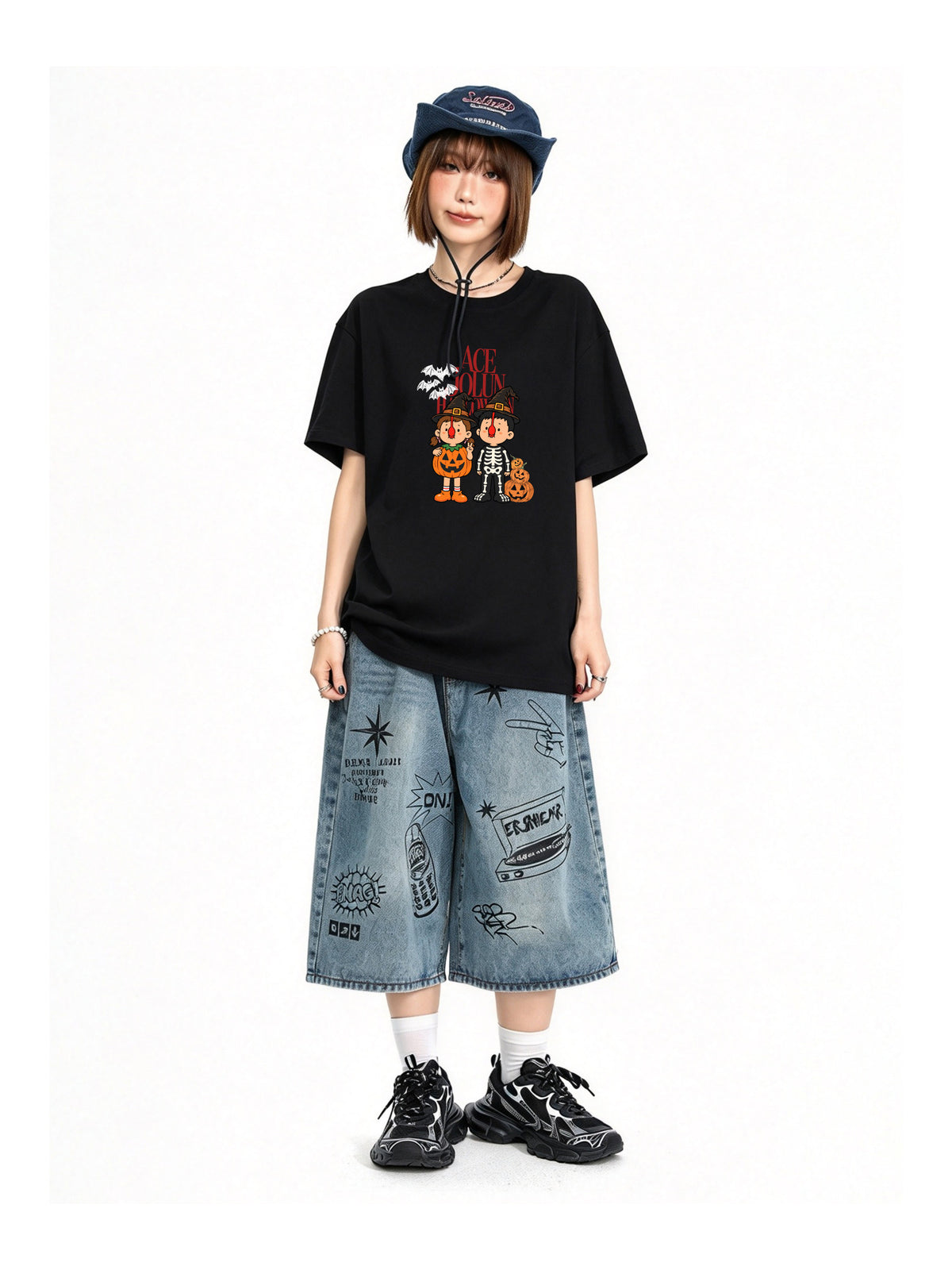 Ace Jolun. Halloween Friends Graphic Tee product view 3