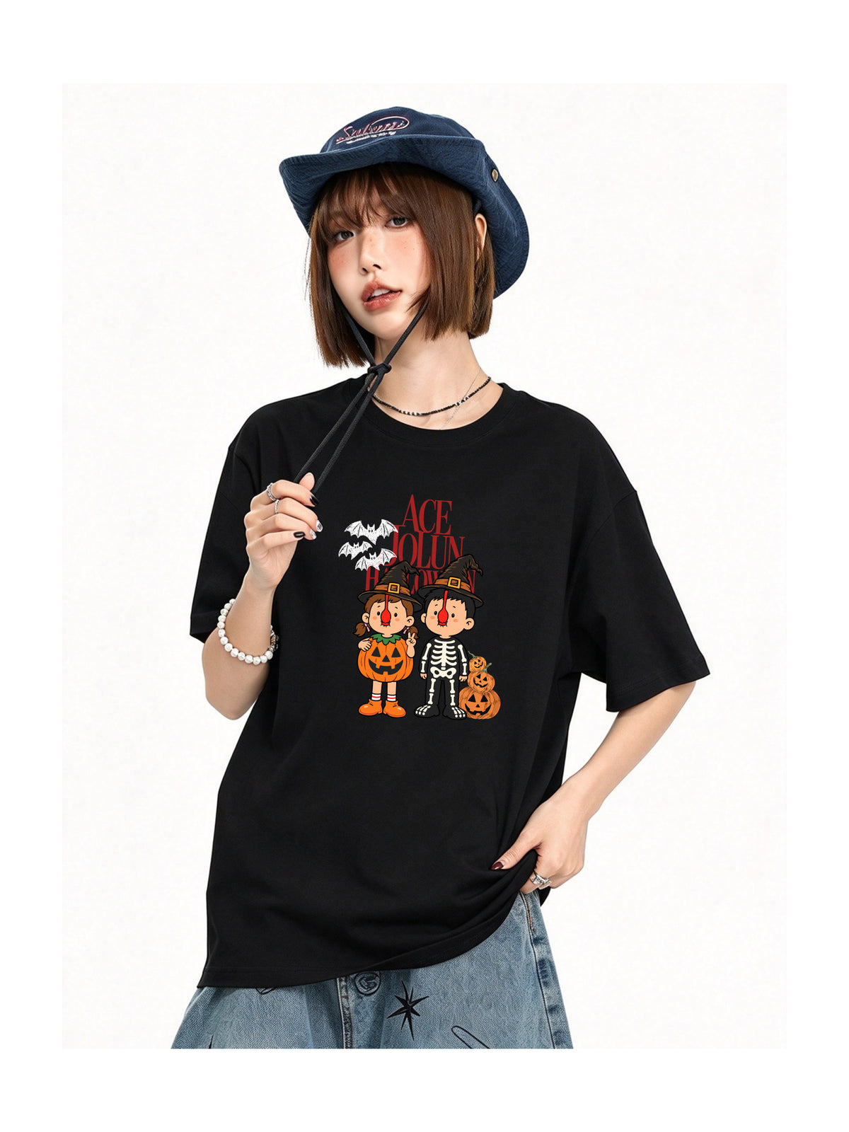 Ace Jolun. Halloween Friends Graphic Tee product view 4