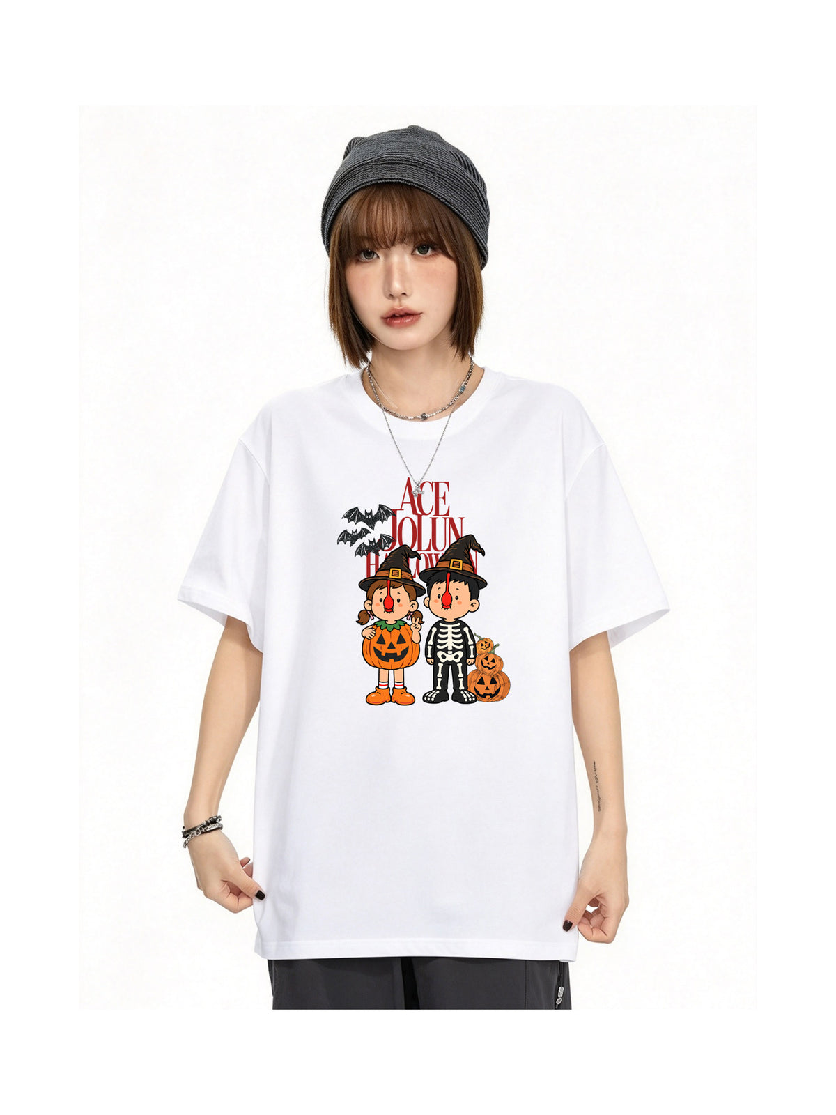 Ace Jolun. Halloween Friends Graphic Tee product view 5
