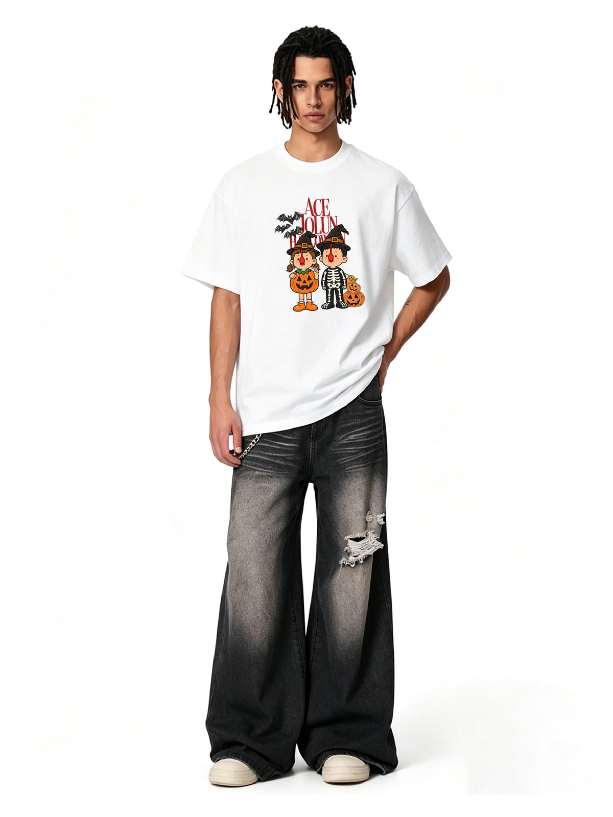 Ace Jolun. Halloween Friends Graphic Tee product view 7
