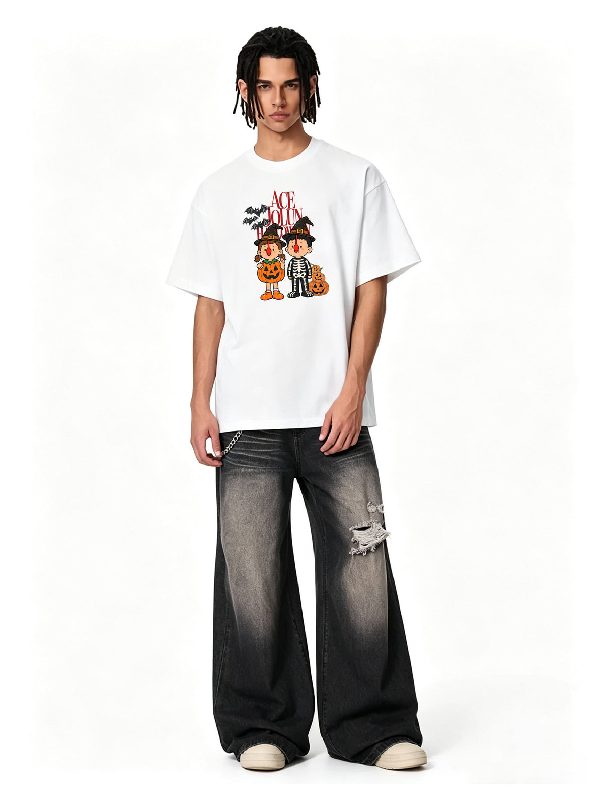 Ace Jolun. Halloween Friends Graphic Tee product view 8