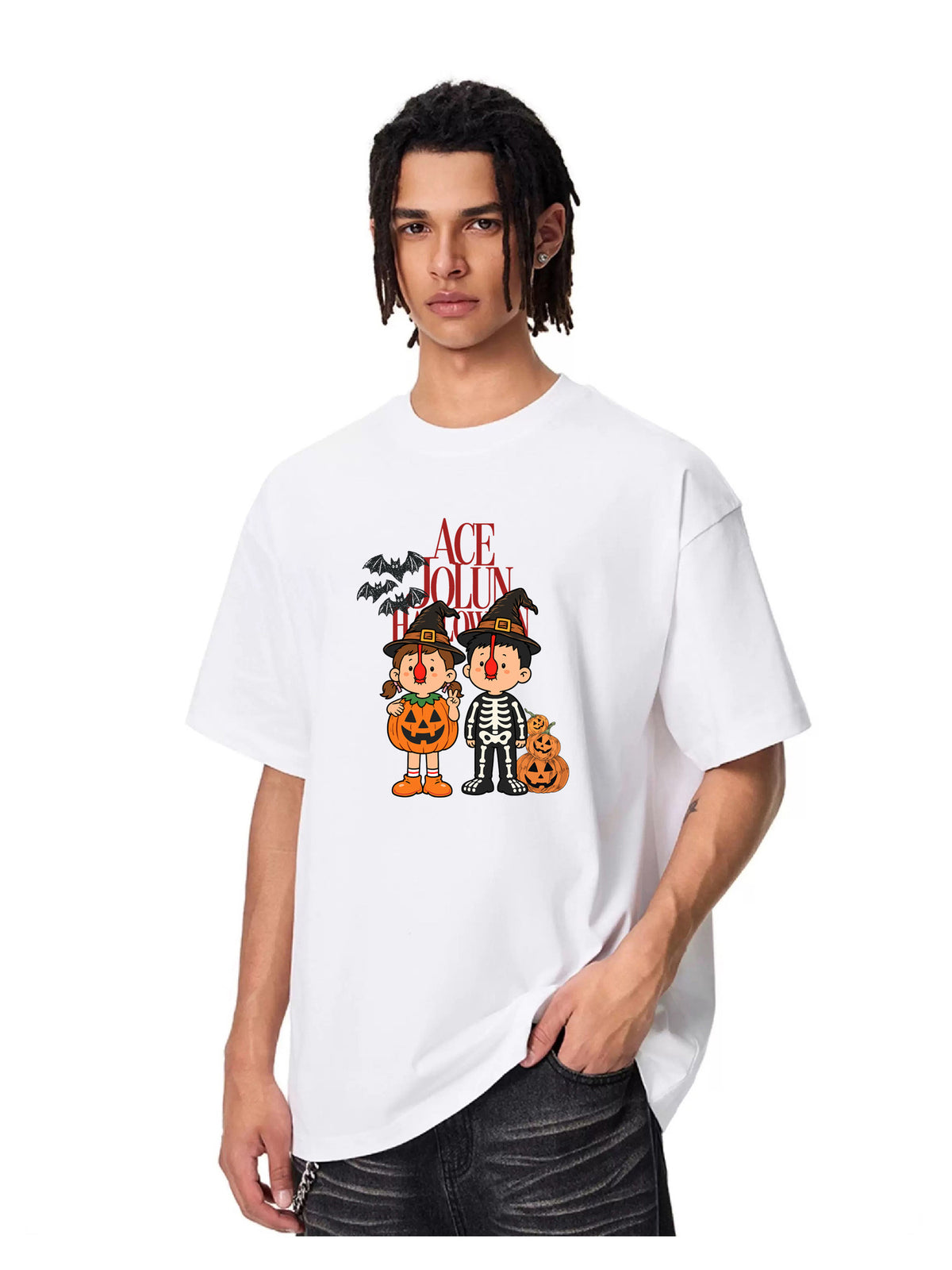 Ace Jolun. Halloween Friends Graphic Tee product view 9