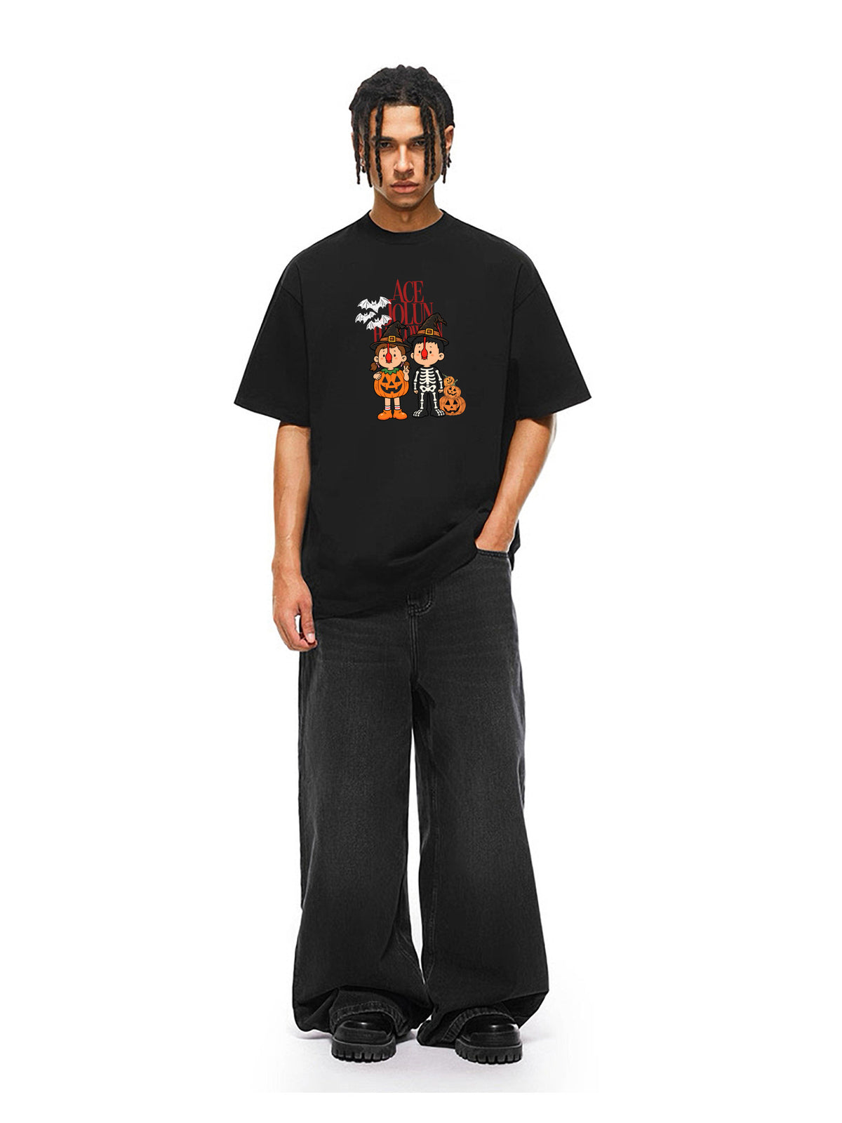Ace Jolun. Halloween Friends Graphic Tee product view 11
