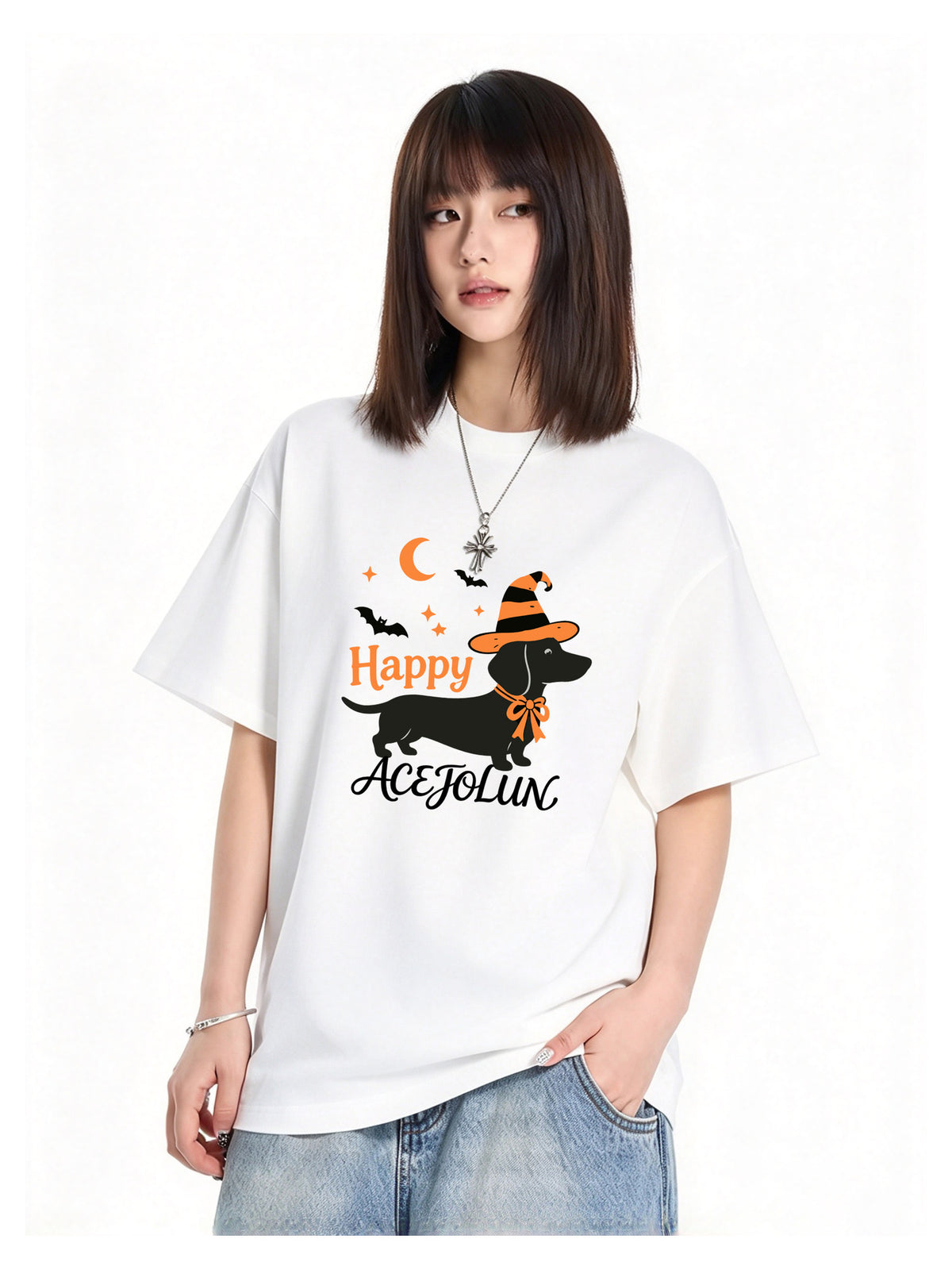 Ace Jolun. Happy Witch Graphic Tee product view 2
