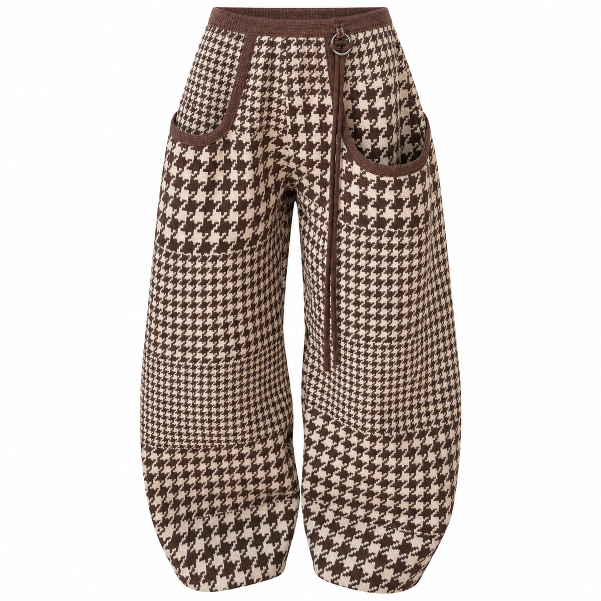 Ace Jolun. Houndstooth Curved-Leg Pants product view 1