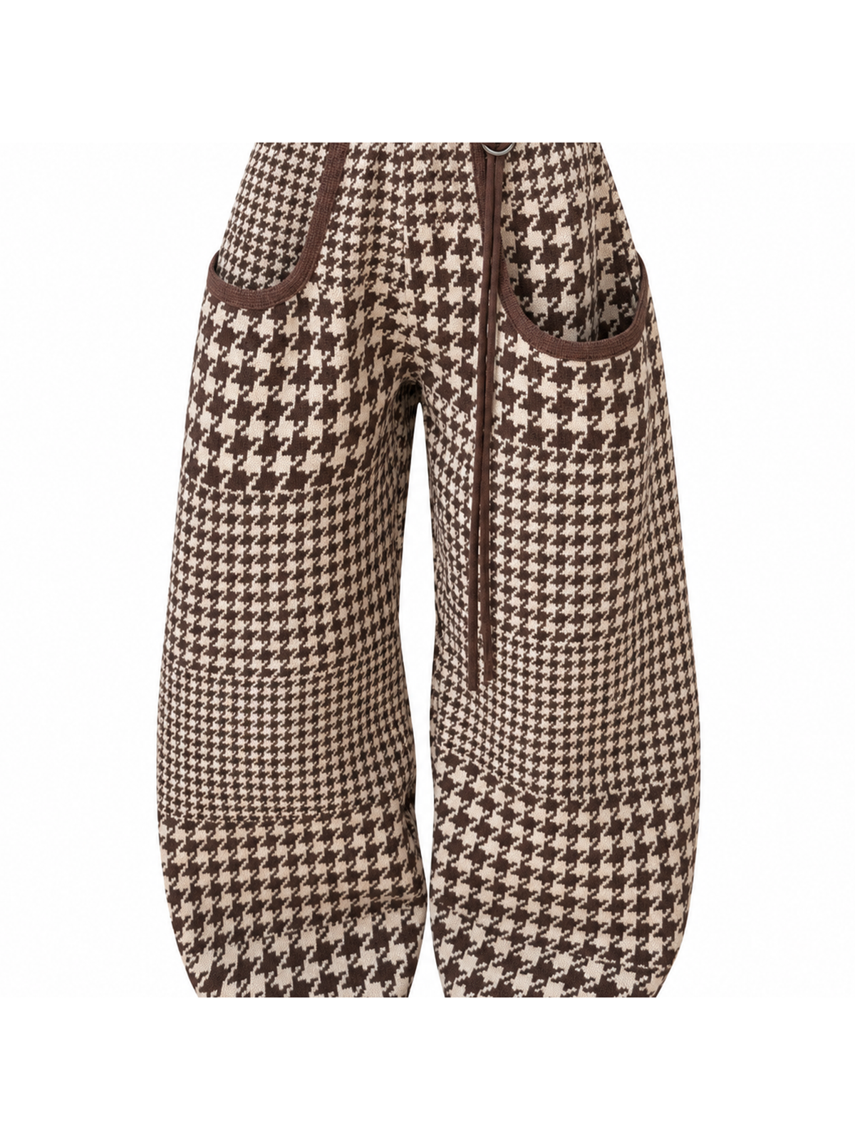 Ace Jolun. Houndstooth Curved-Leg Pants product view 2