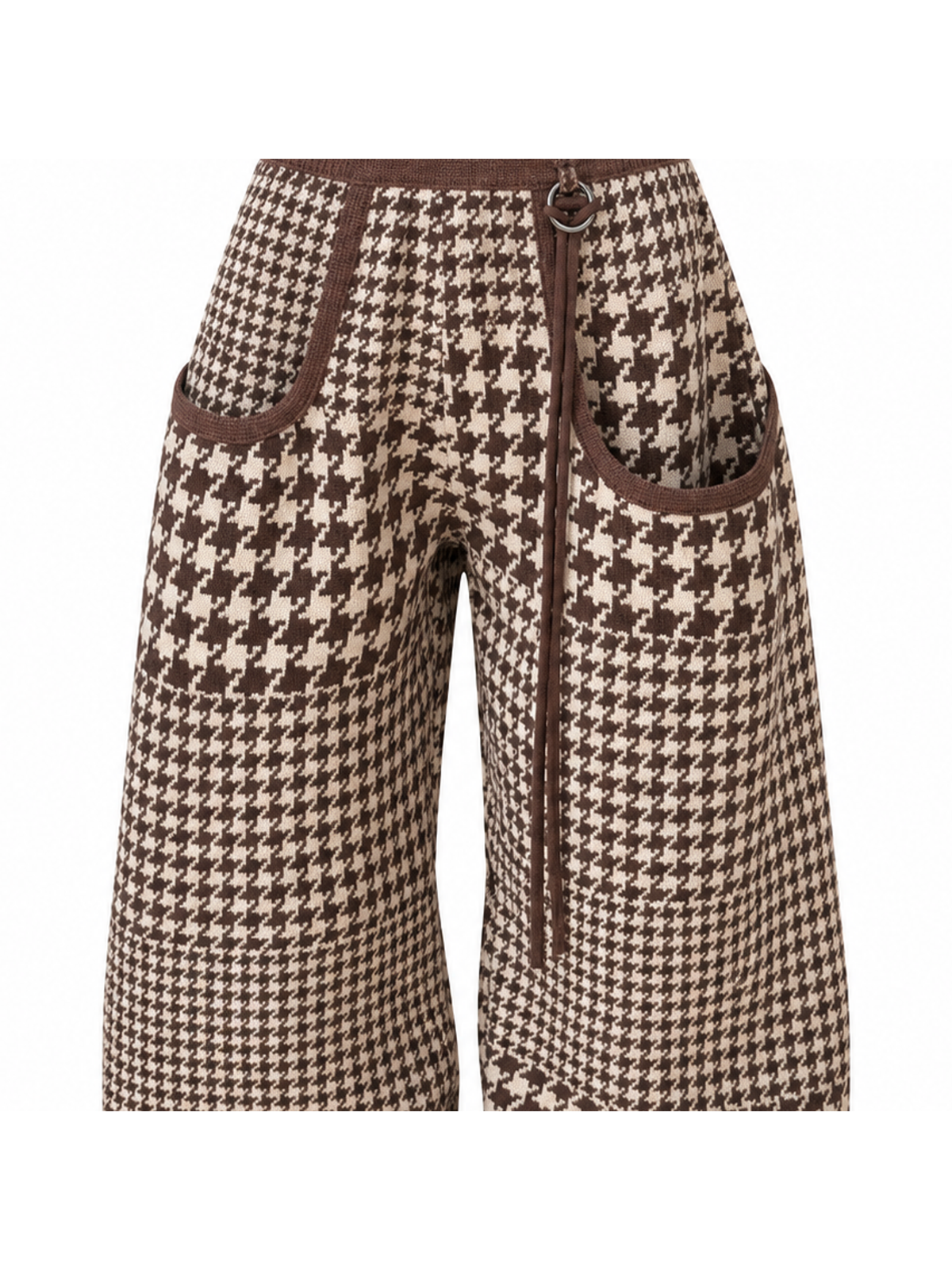 Ace Jolun. Houndstooth Curved-Leg Pants product view 3