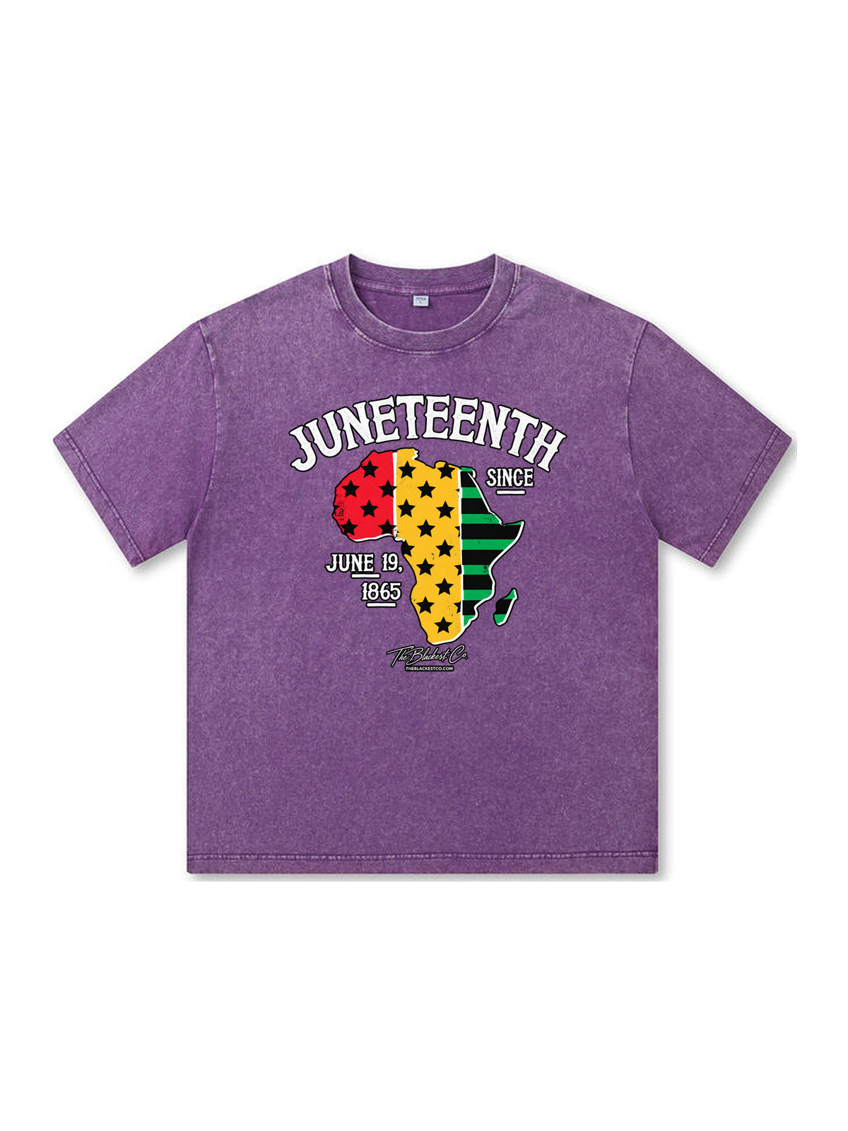 Ace Jolun. Juneteenth Africa Map Washed Tee - Purple