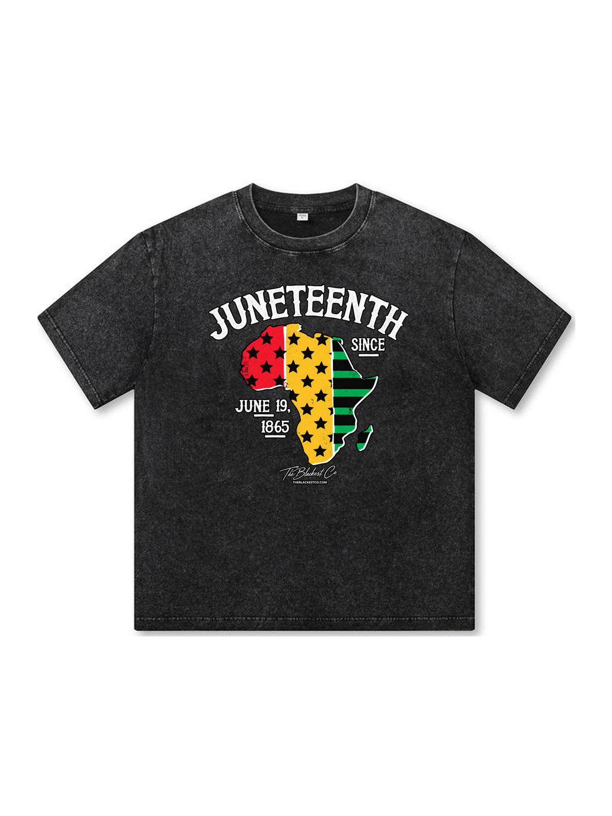 Ace Jolun. Juneteenth Africa Map Washed Tee - Black
