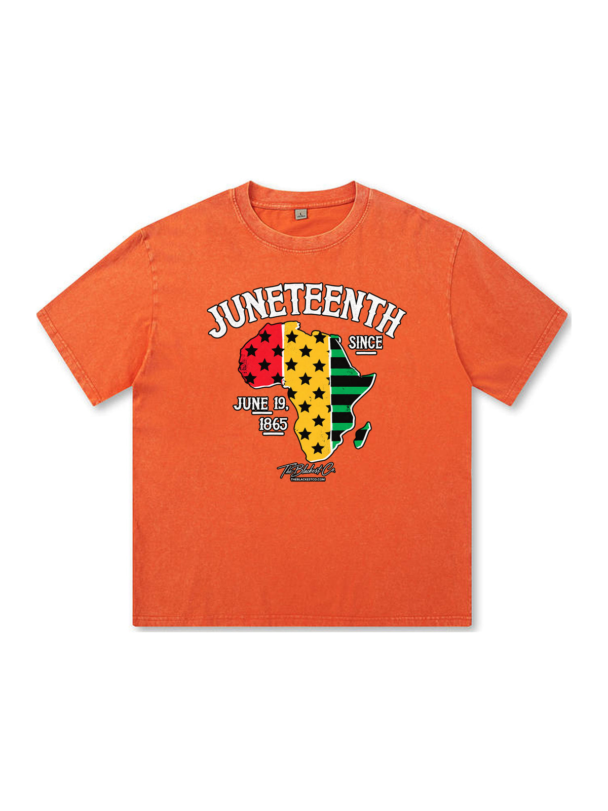 Ace Jolun. Juneteenth Africa Map Washed Tee - Orange