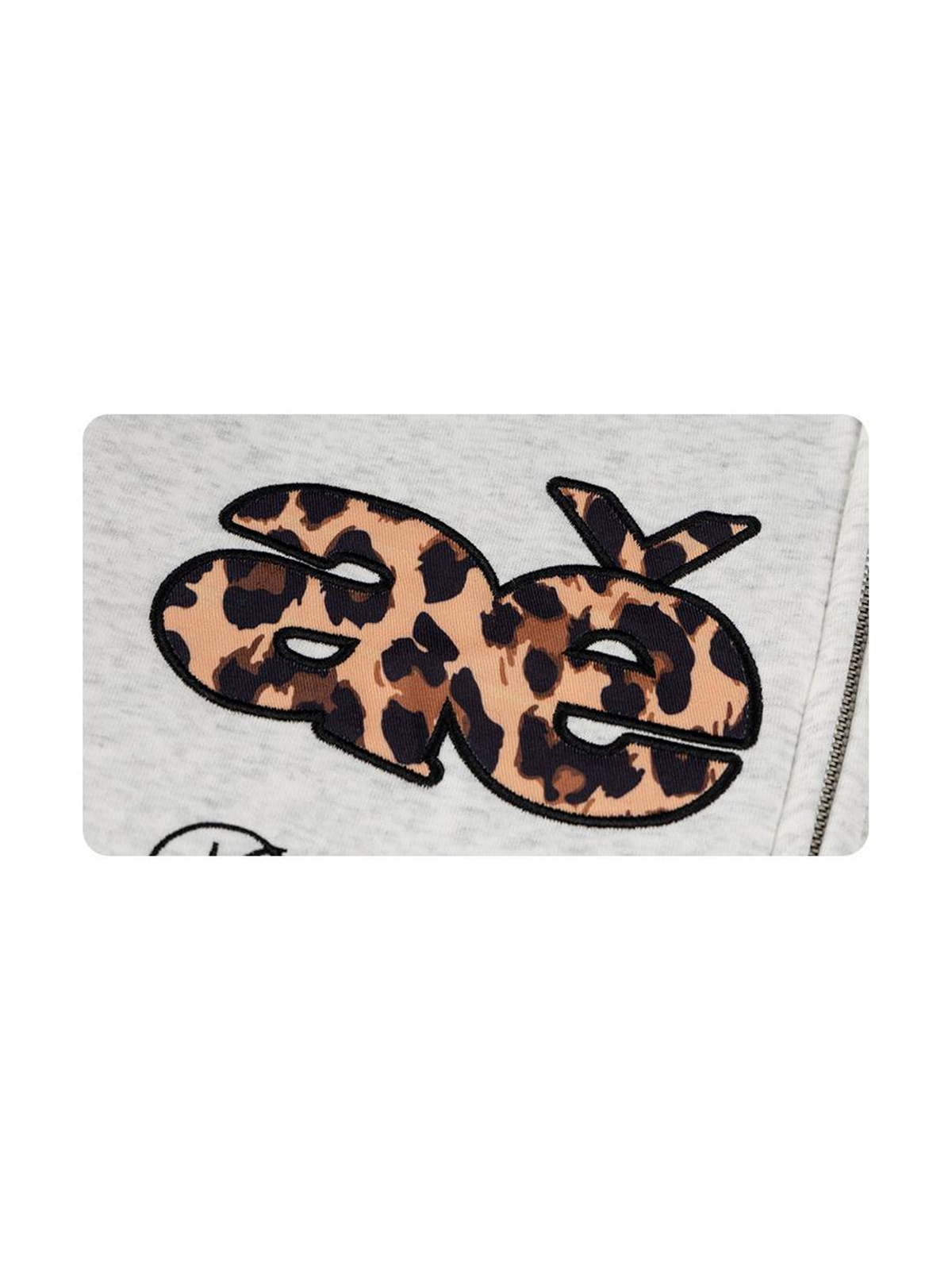 Ace Jolun. Leopard Letter Zip Hoodie product view 2