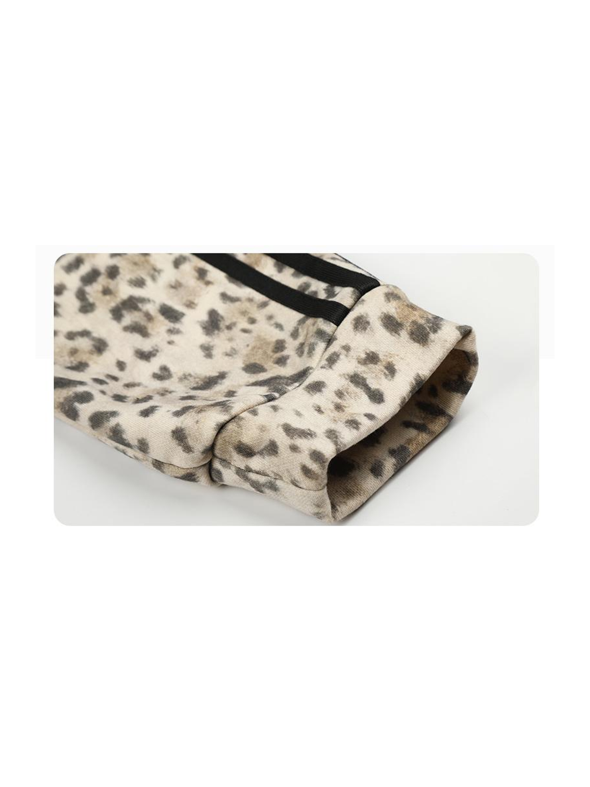 Ace Jolun. Leopard Three-Stripe Embroidered Zip Hoodie product view 4