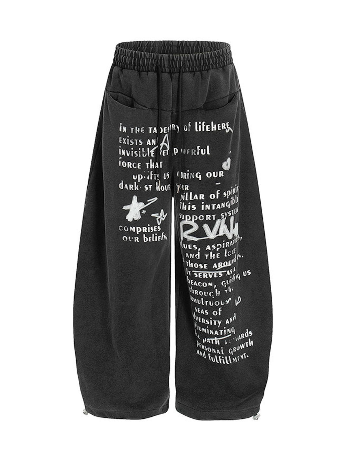 Ace Jolun. Letter-Print Curved-Leg Sweatpants product view 1