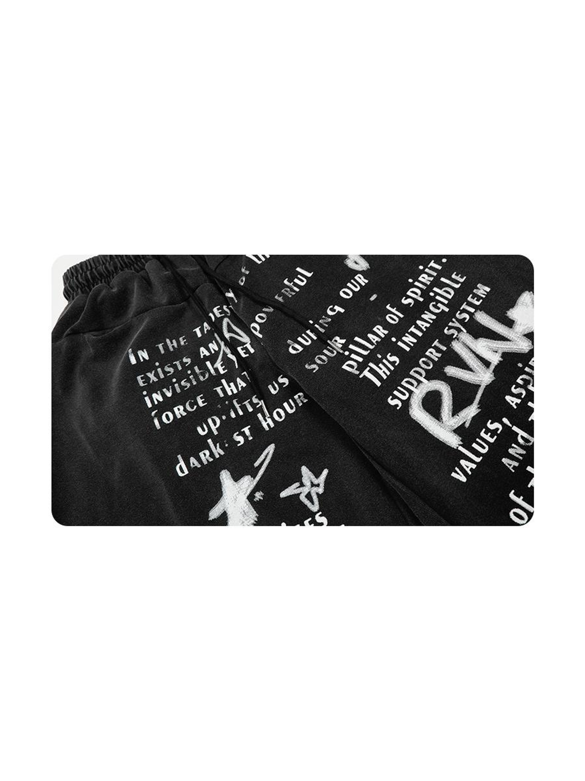 Ace Jolun. Letter-Print Curved-Leg Sweatpants product view 2