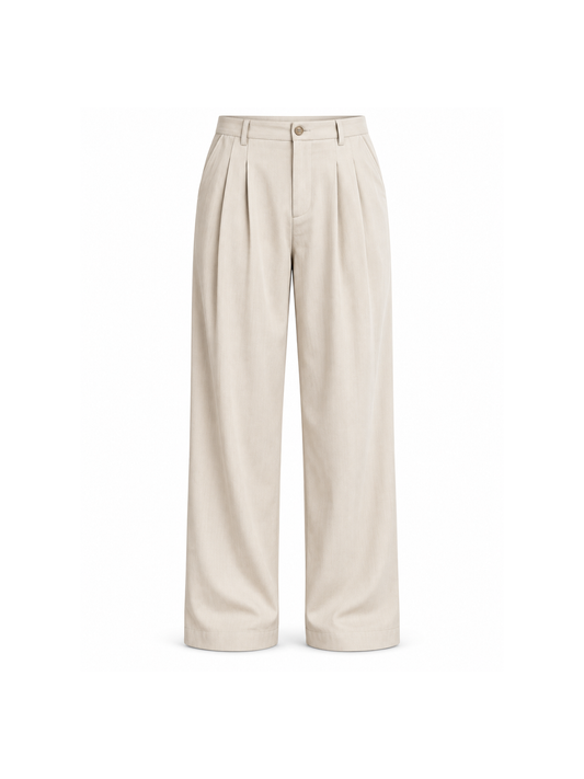 Linen-Blend Tailored Wide-Leg Pants product image