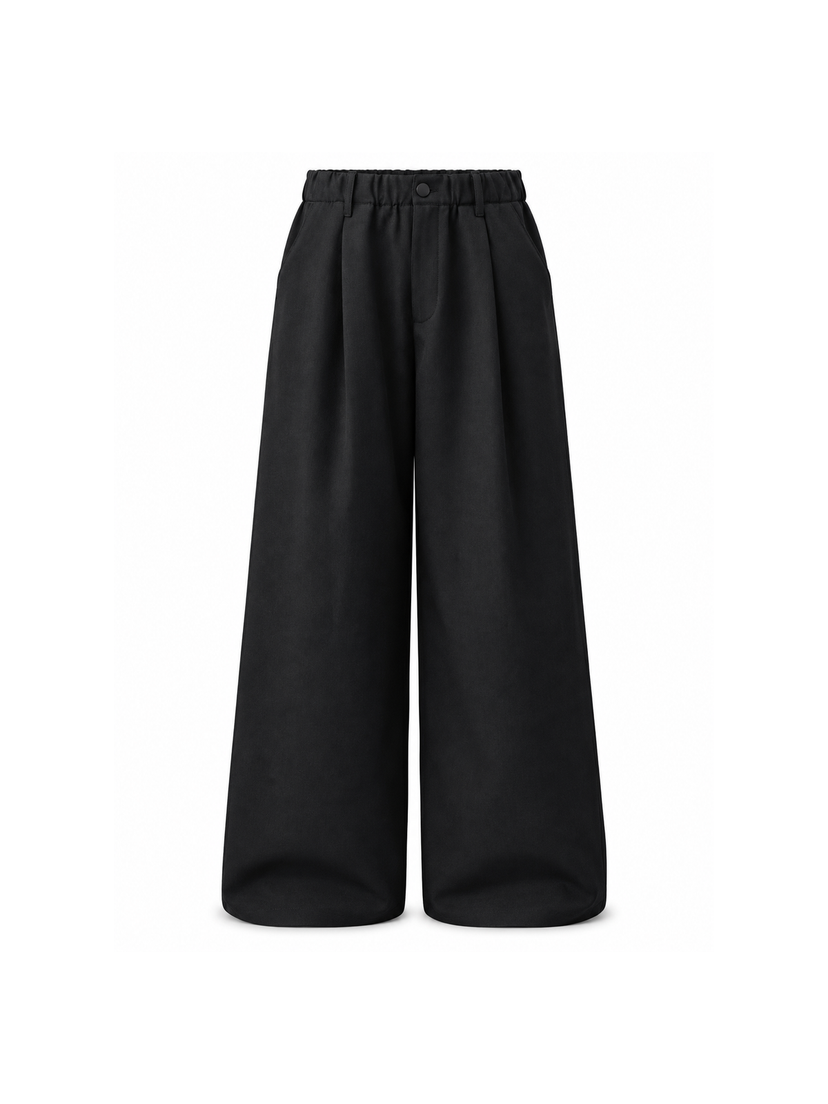 Linen-Panel Raw-Edge Wide-Leg Trousers product image