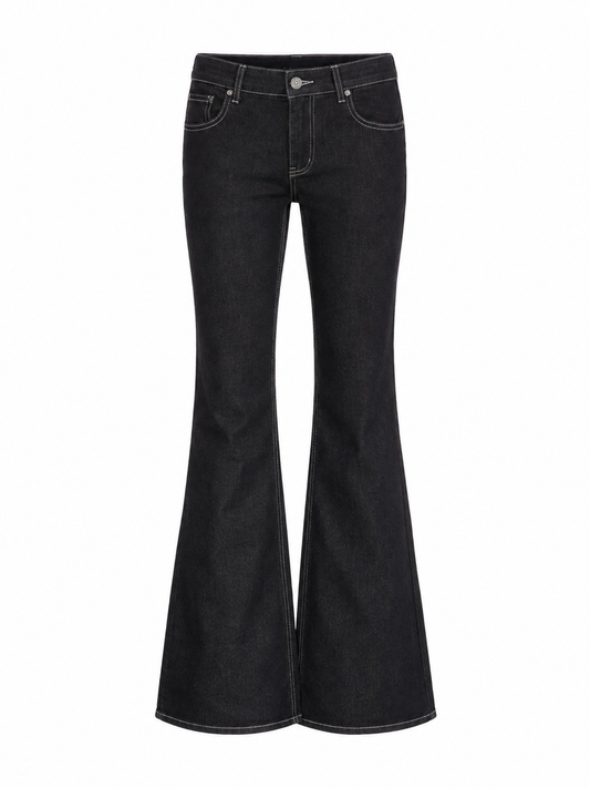Ace Jolun black low-rise flare jeans product view