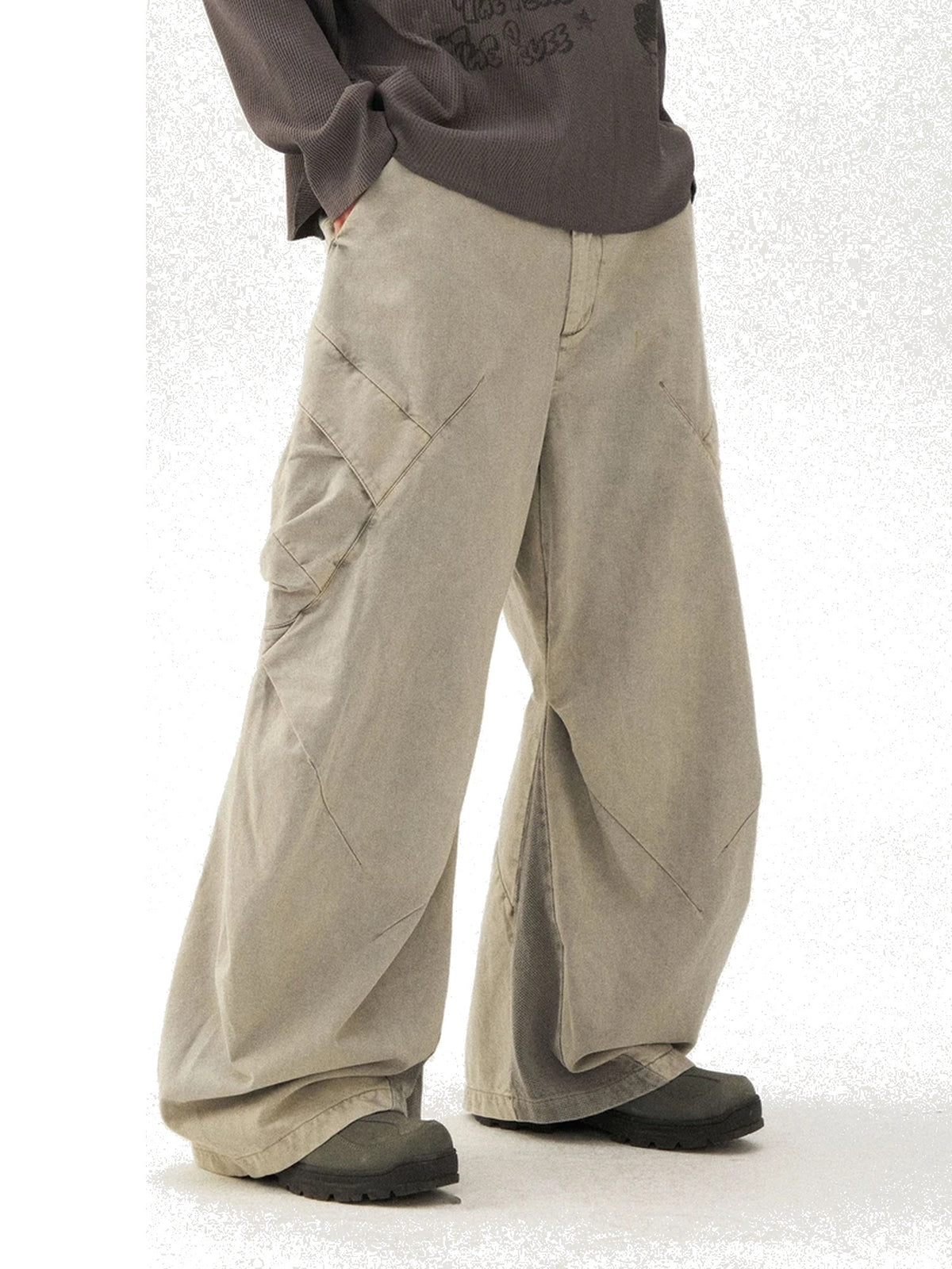 Men’s Washed Curved-Leg Casual Pants product image