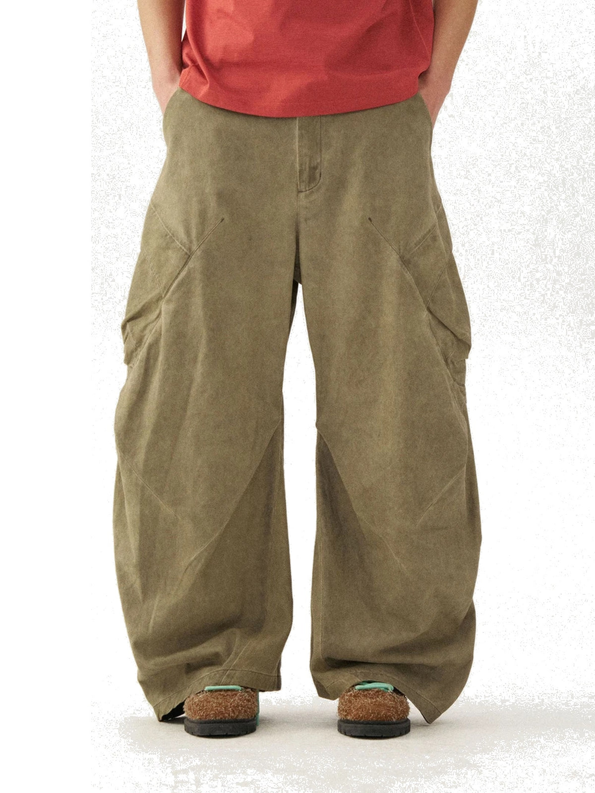 Men’s Washed Curved-Leg Casual Pants product image