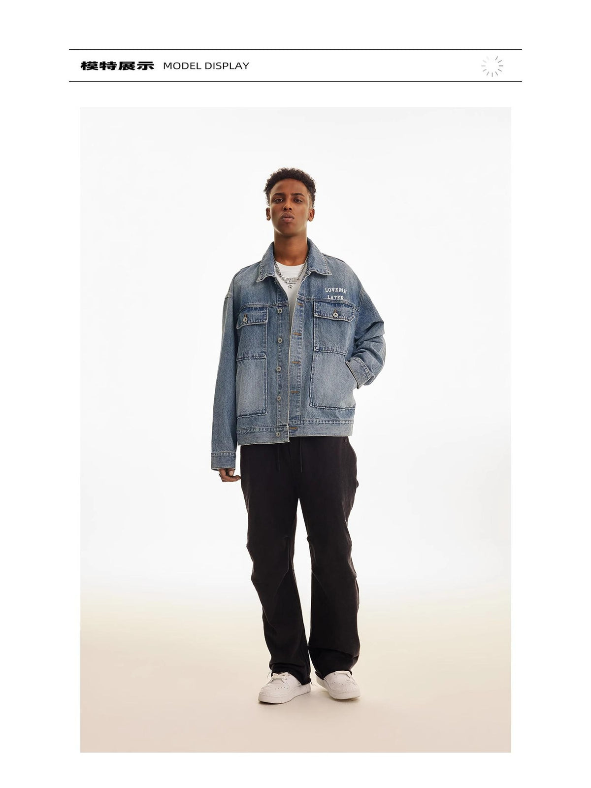 Multi-Pocket Washed Denim Jacket product image