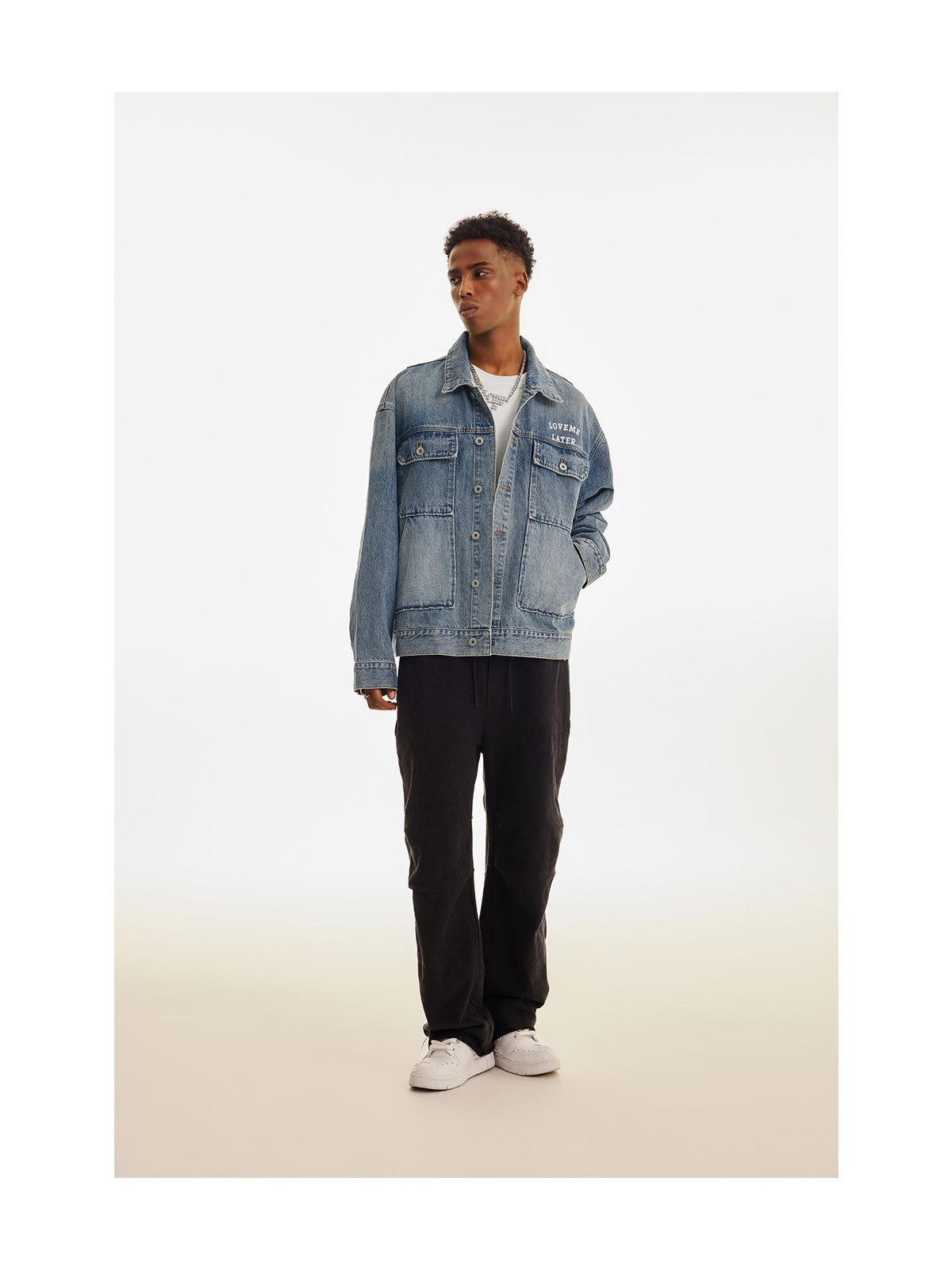 Multi-Pocket Washed Denim Jacket product image