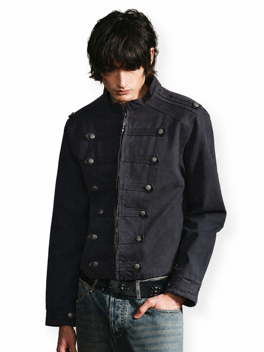 Ace Jolun navy Napoleon shoulder-structured jacket front view