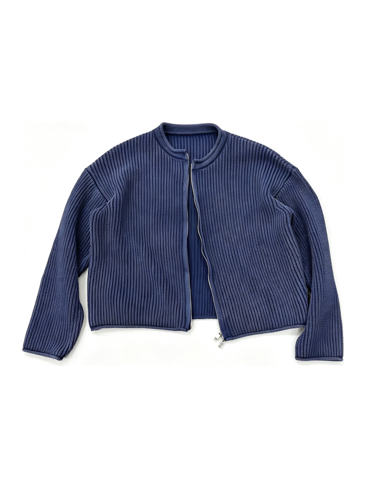 Ace Jolun. Navy Double-Zip Knit Cardigan product view 1