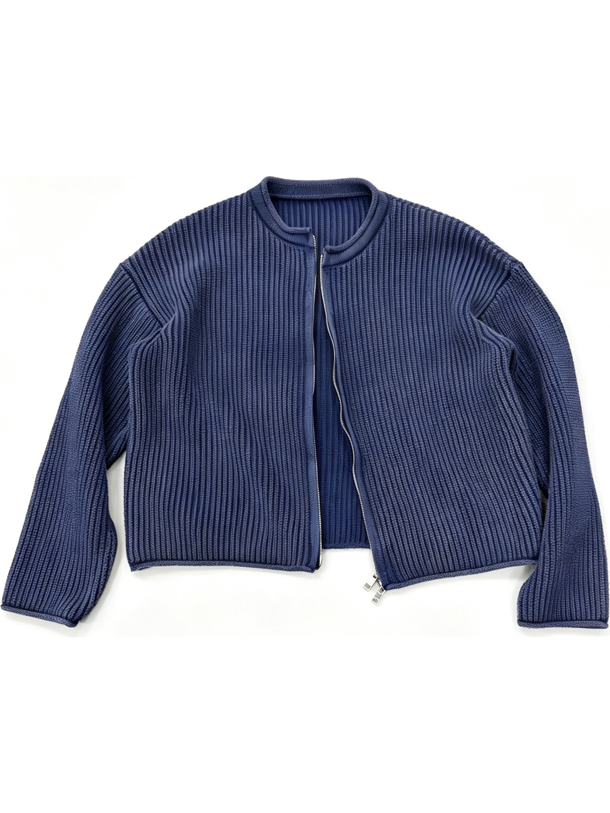 Ace Jolun. Navy Double-Zip Knit Cardigan product view 2