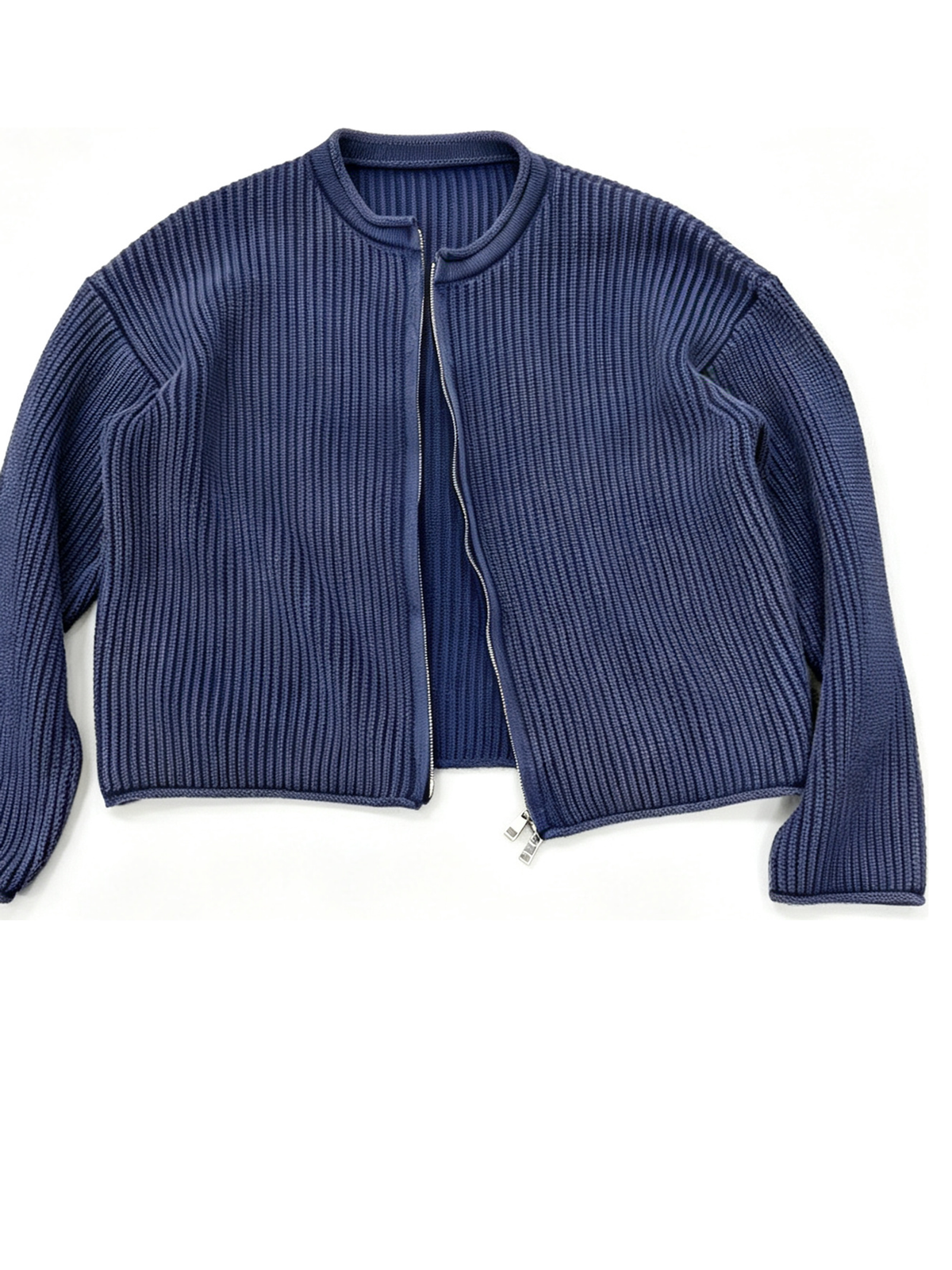 Ace Jolun. Navy Double-Zip Knit Cardigan product view 5