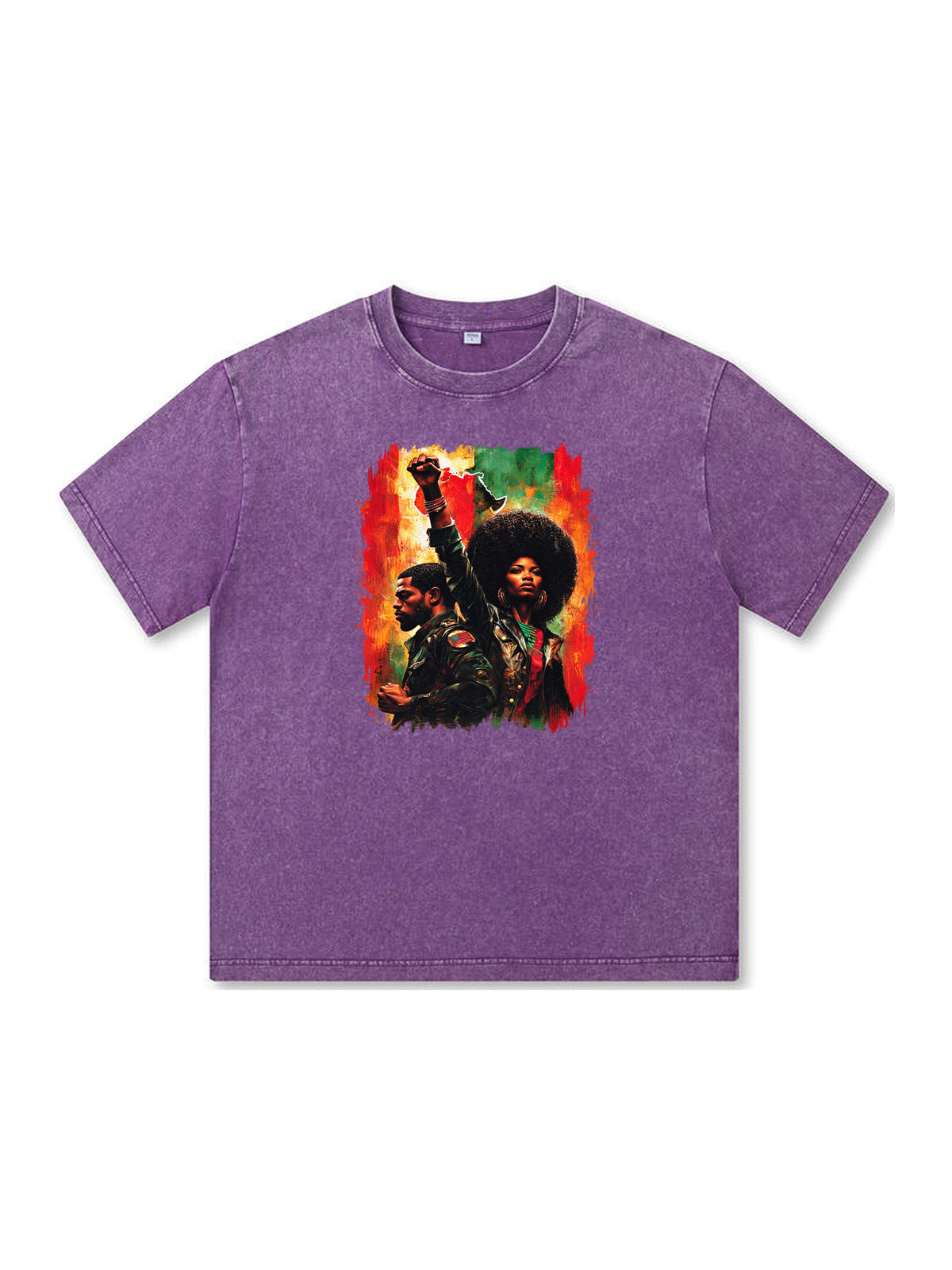 Ace Jolun. Pan-African Power Couple Washed Tee - Purple