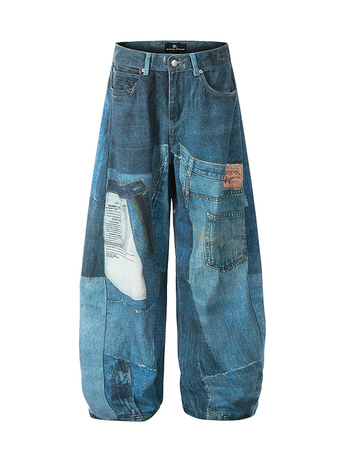 Ace Jolun. Patchwork Graphic Curved-Leg Jeans product view 1
