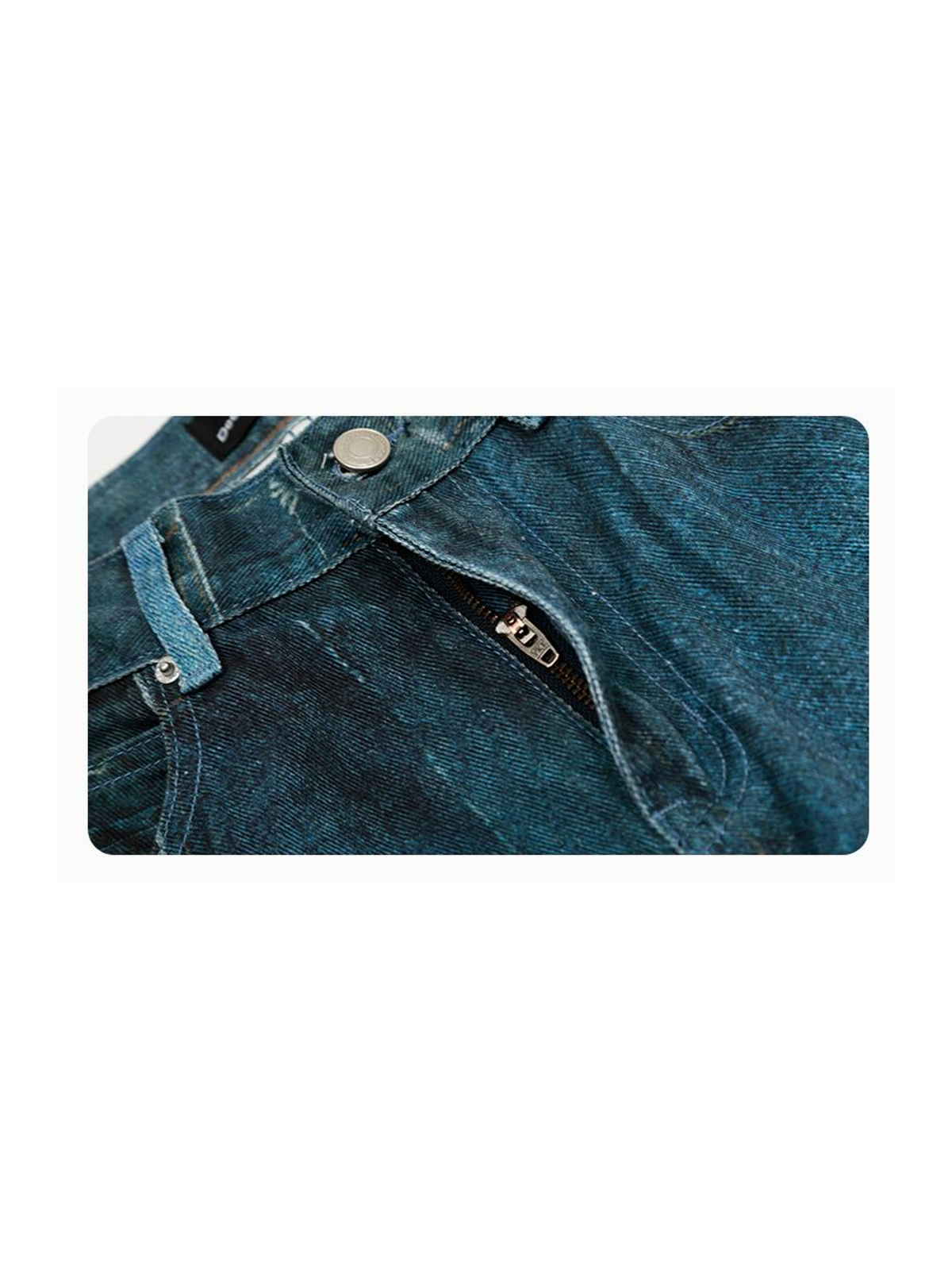Ace Jolun. Patchwork Graphic Curved-Leg Jeans product view 2