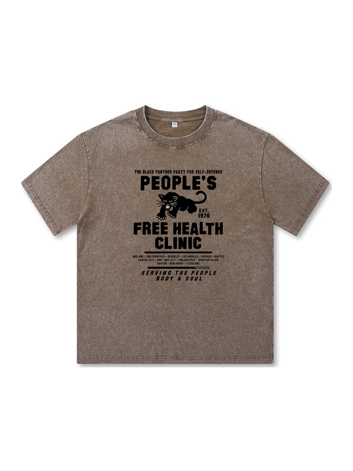 Ace Jolun. People's Free Health Clinic Washed Tee - Mocha