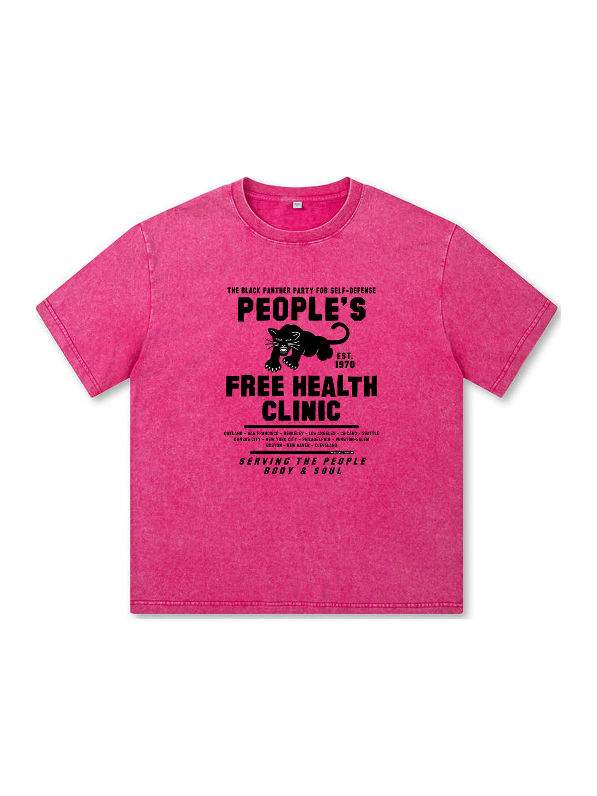 Ace Jolun. People's Free Health Clinic Washed Tee - Hot Pink