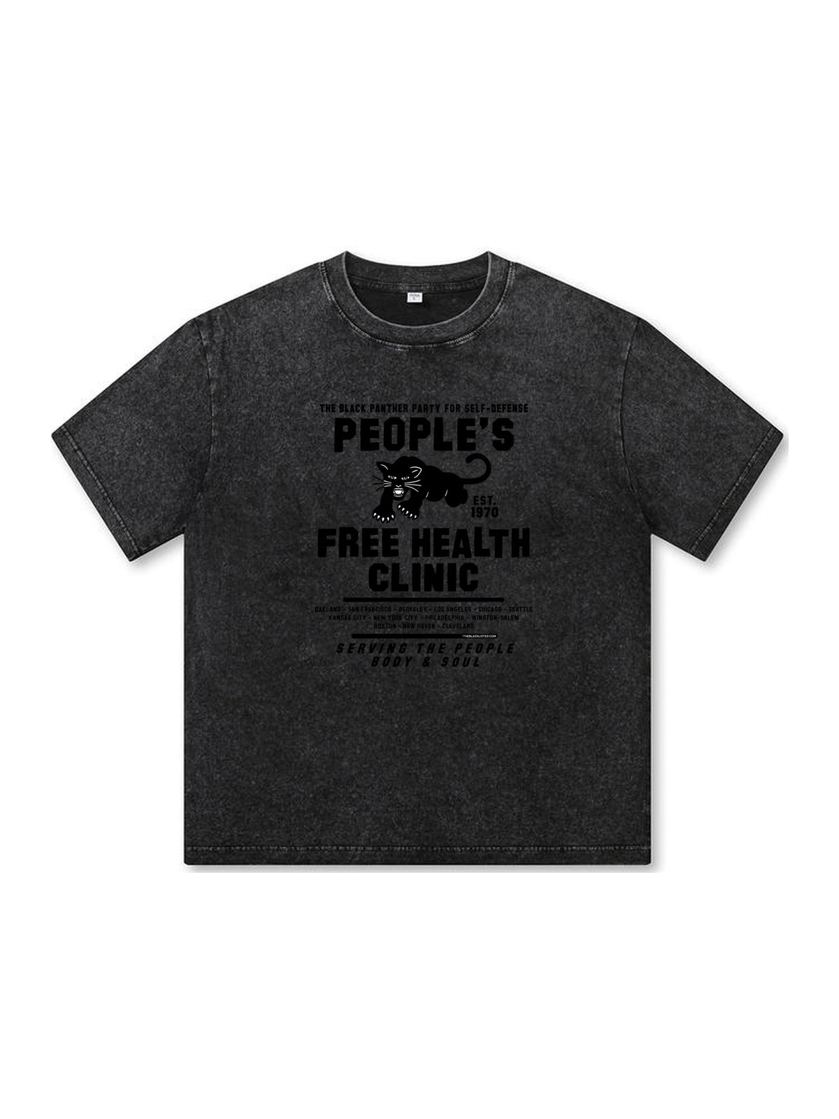Ace Jolun. People's Free Health Clinic Washed Tee - Black