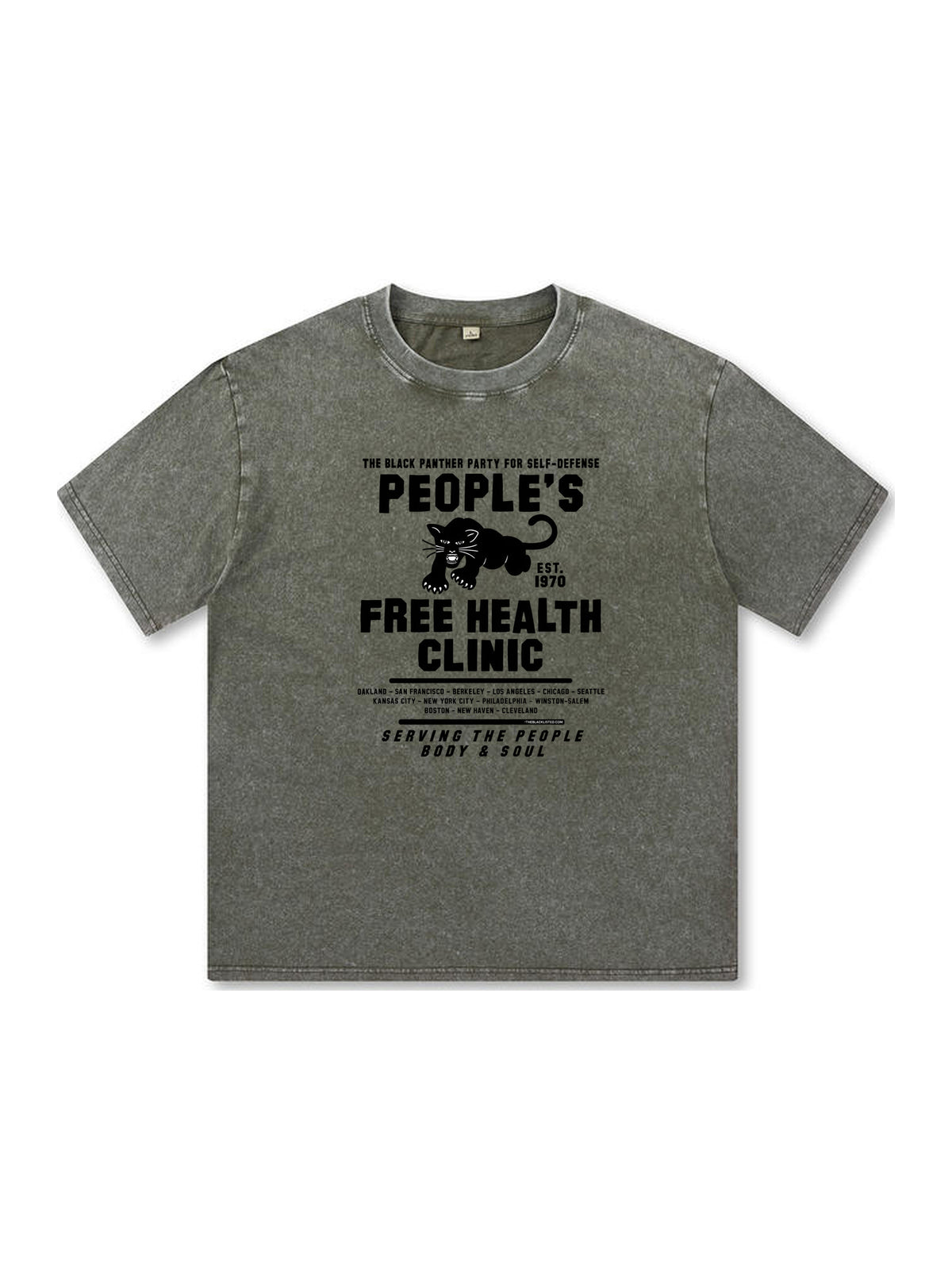 Ace Jolun. People's Free Health Clinic Washed Tee - Olive