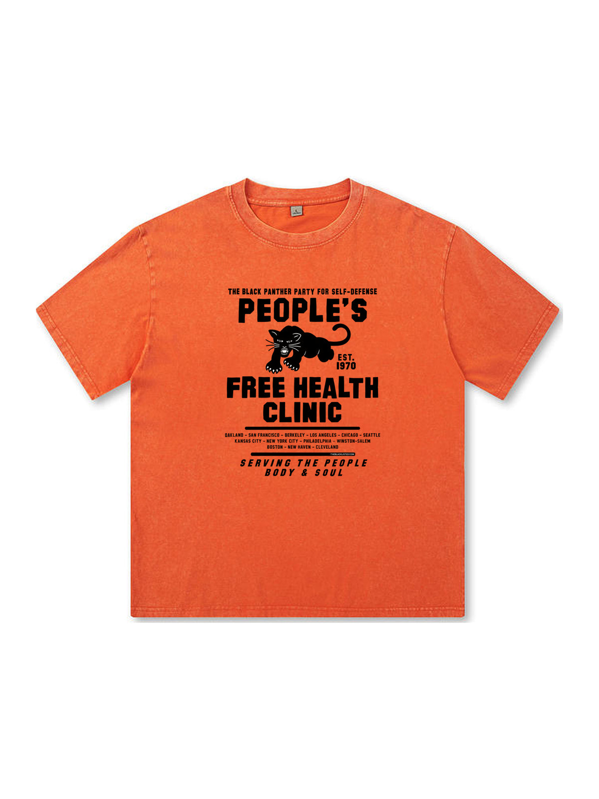 Ace Jolun. People's Free Health Clinic Washed Tee - Orange