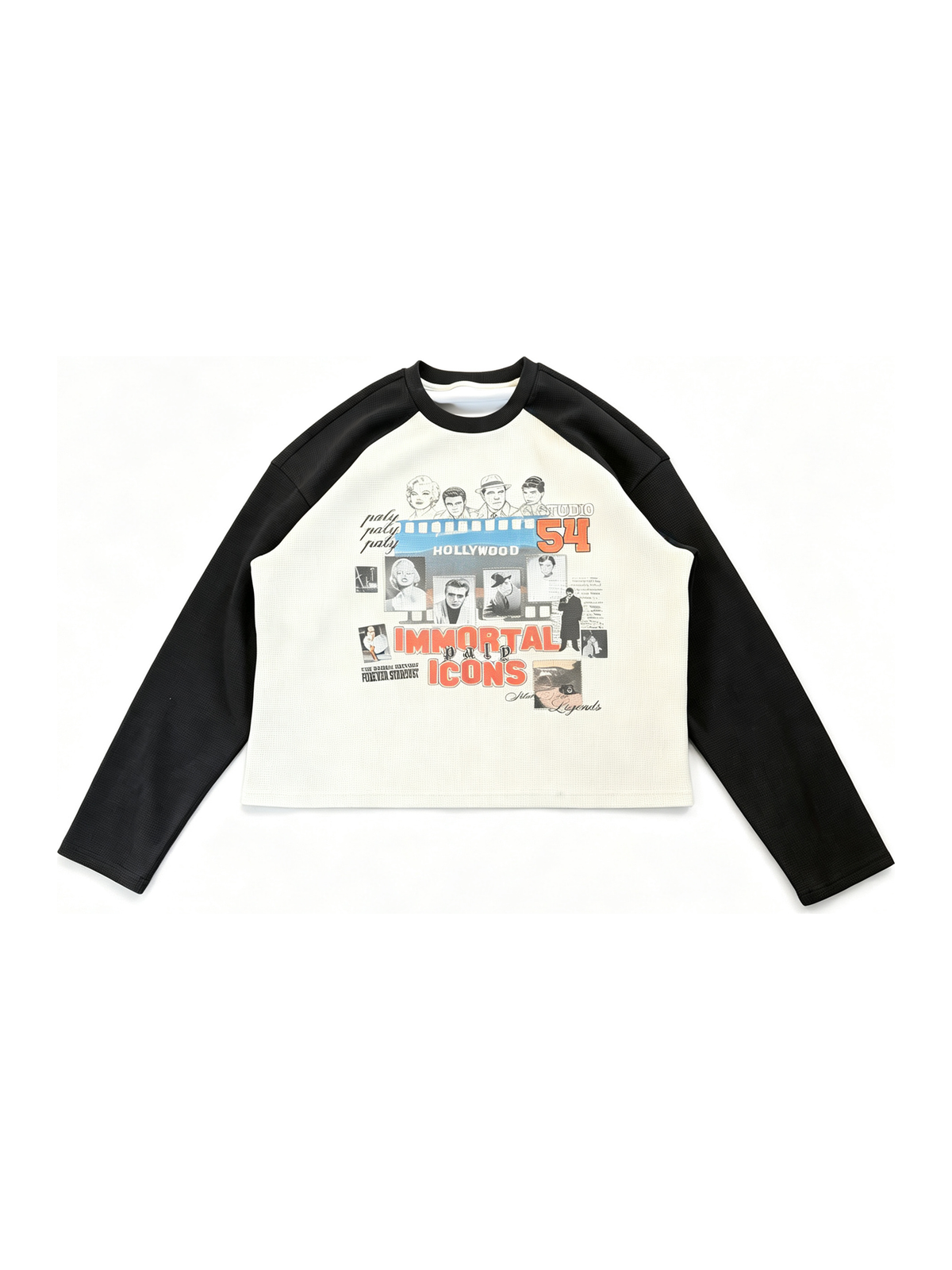 Ace Jolun. Raglan Graphic Waffle-Knit Top product view 1