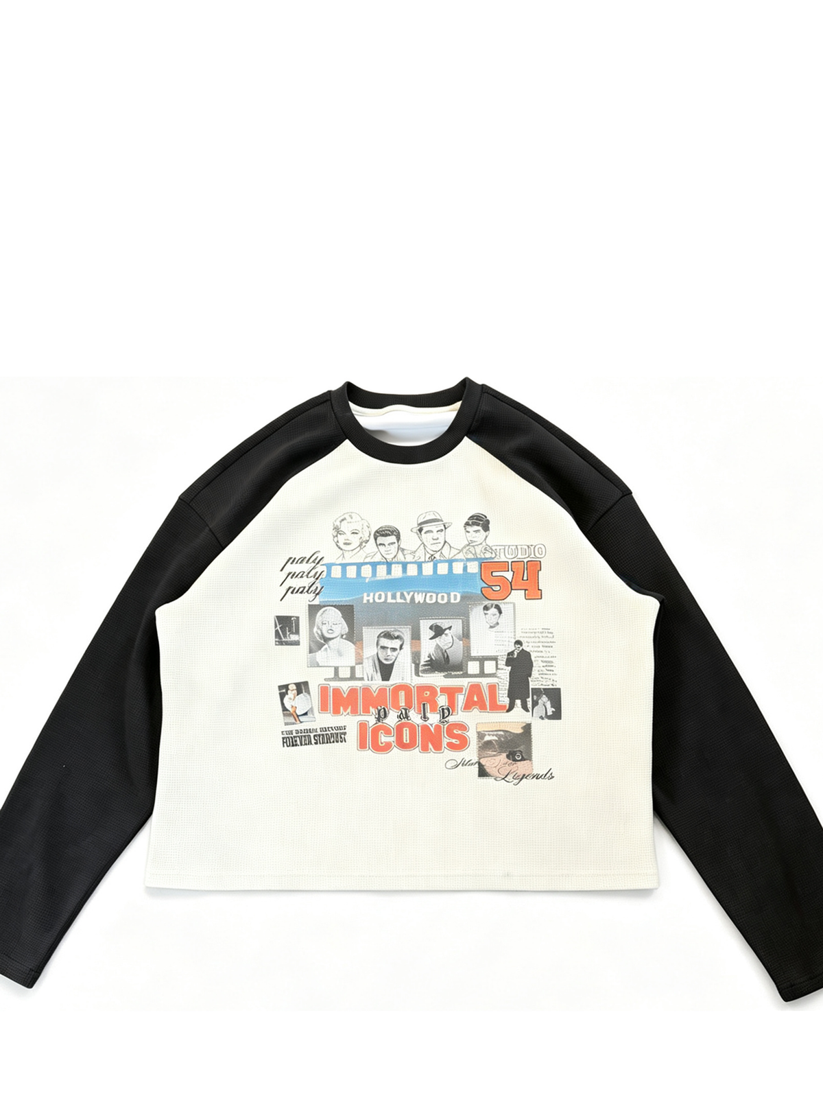 Ace Jolun. Raglan Graphic Waffle-Knit Top product view 3