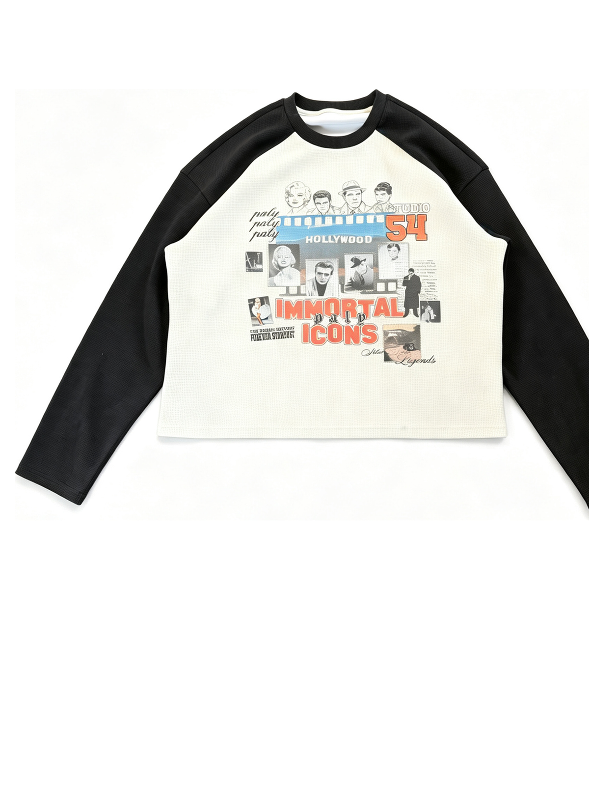 Ace Jolun. Raglan Graphic Waffle-Knit Top product view 4