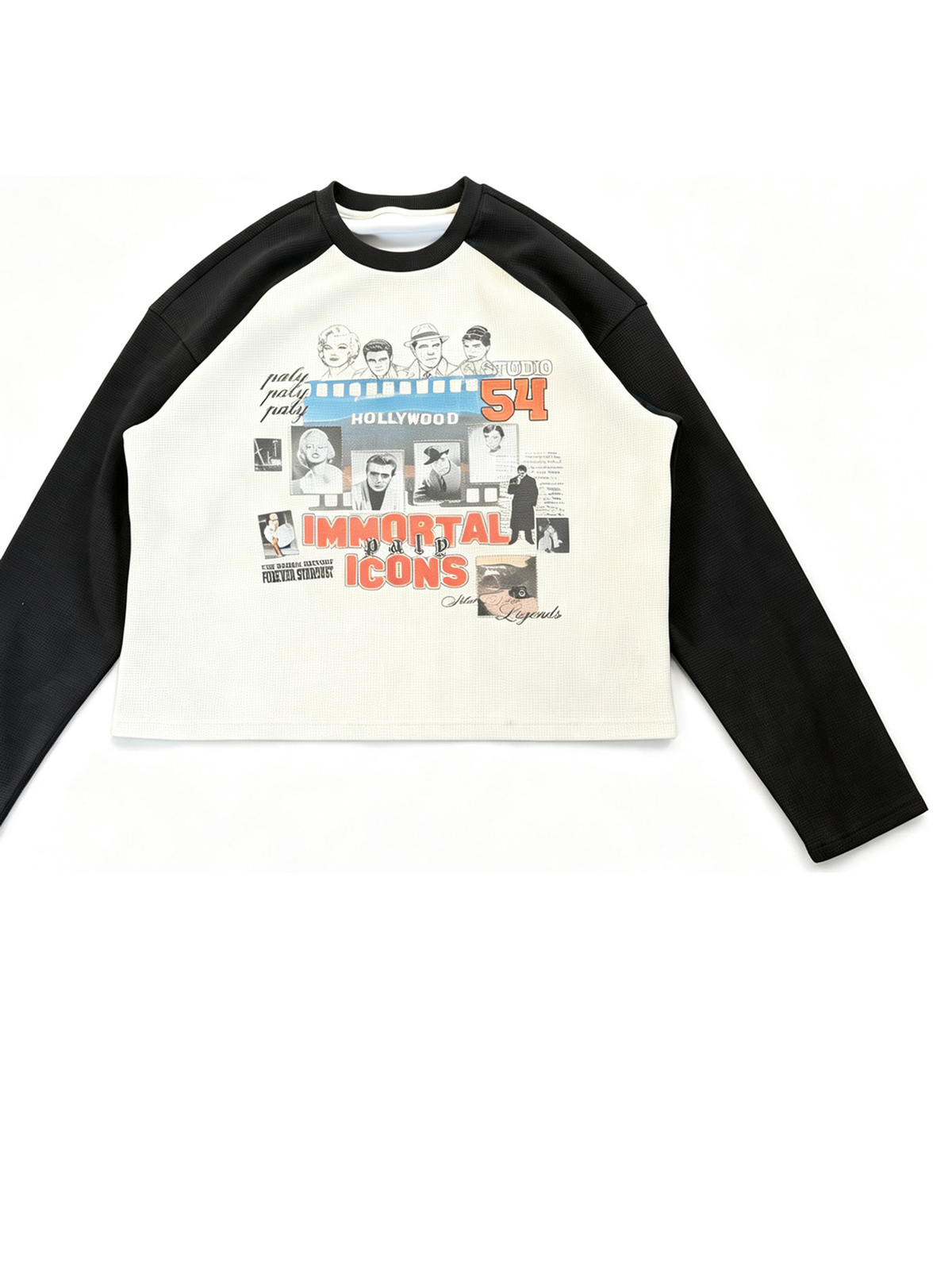 Ace Jolun. Raglan Graphic Waffle-Knit Top product view 5