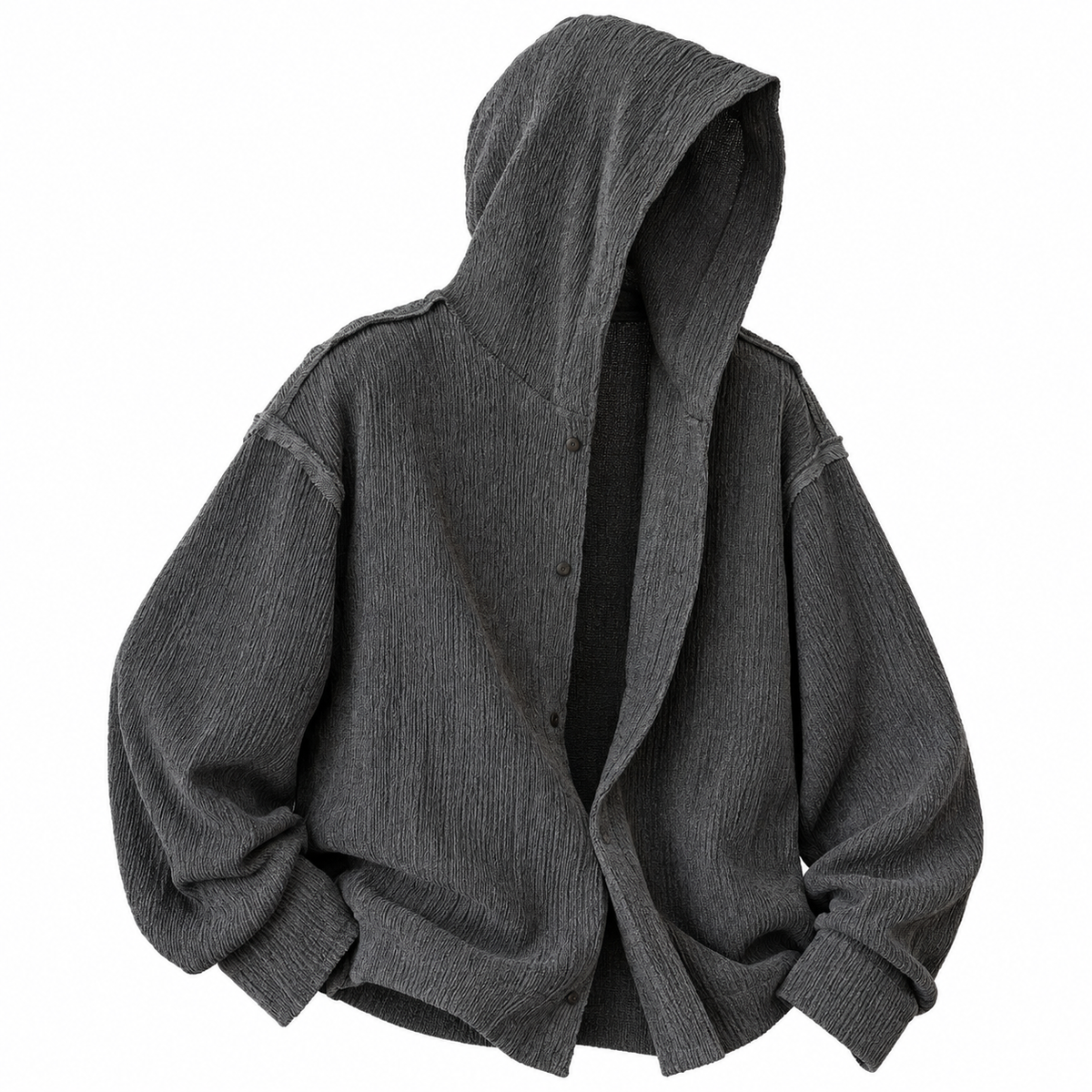 Ace Jolun. Raw-Edge Hooded Shirt Jacket product view 1
