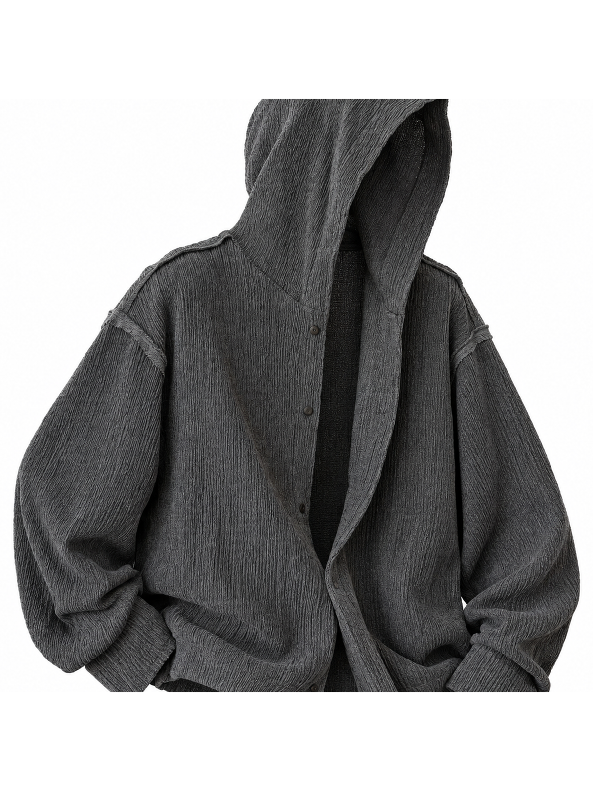 Ace Jolun. Raw-Edge Hooded Shirt Jacket product view 2