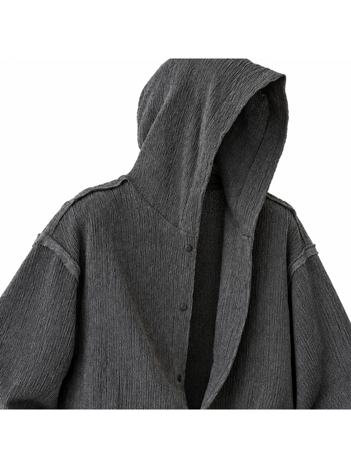 Ace Jolun. Raw-Edge Hooded Shirt Jacket product view 3