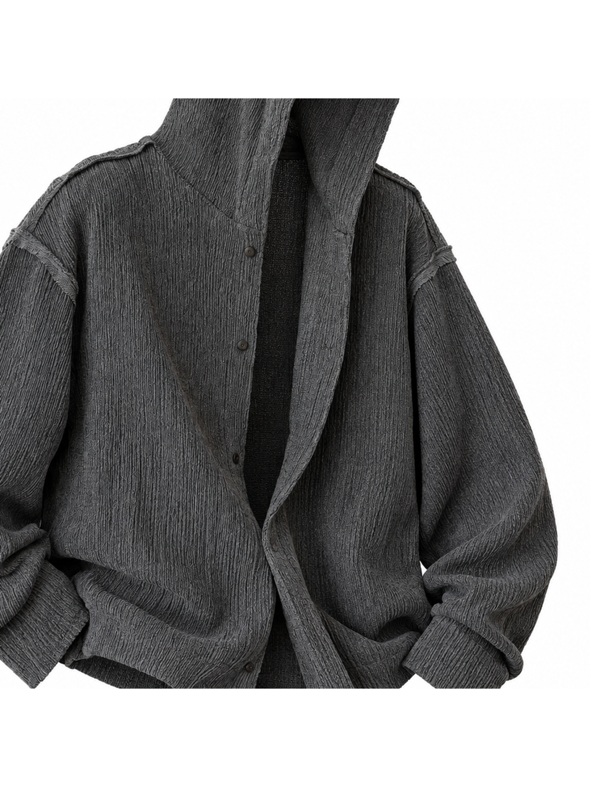 Ace Jolun. Raw-Edge Hooded Shirt Jacket product view 5