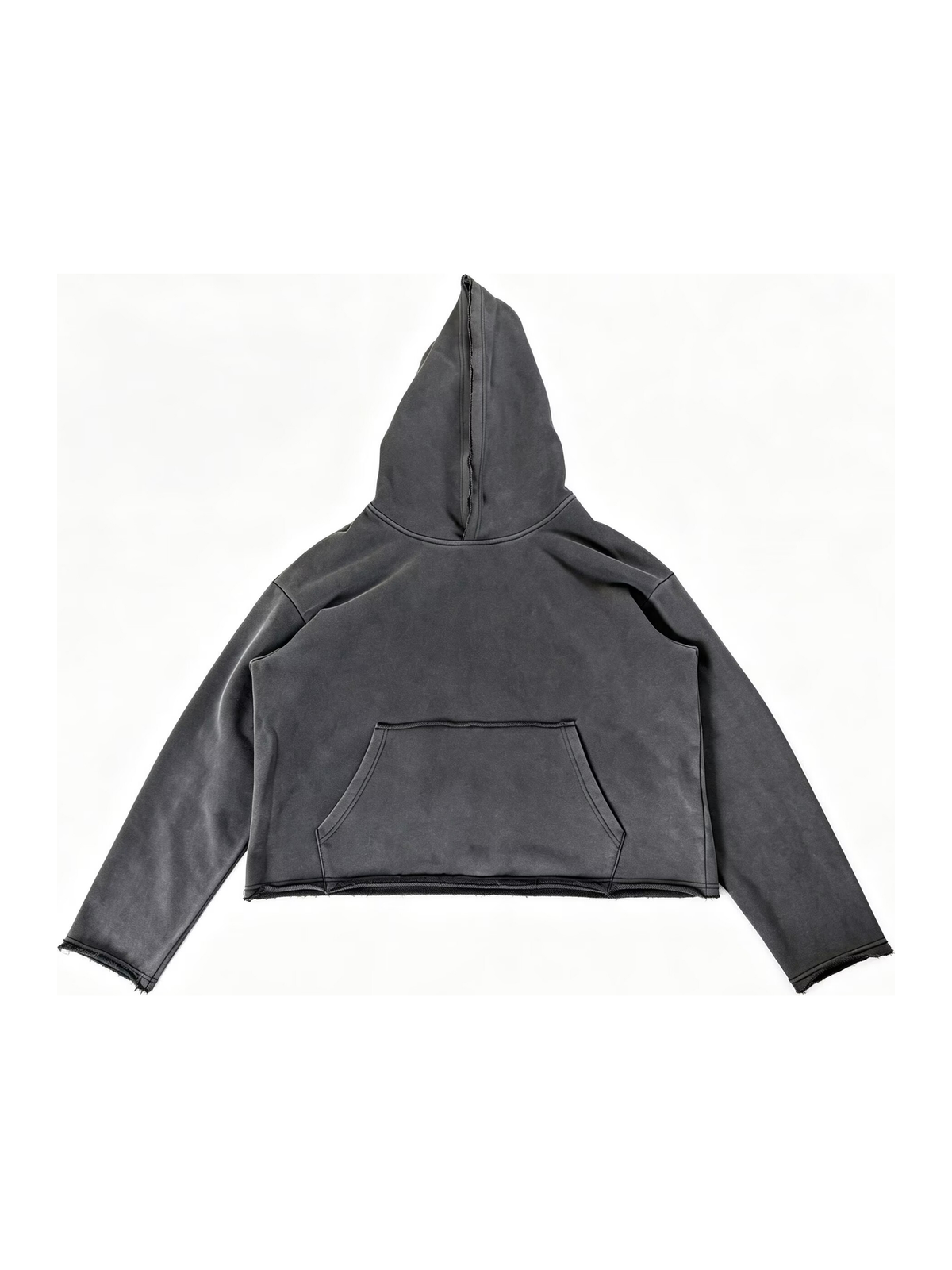 Ace Jolun. Raw-Edge Washed Cropped Hoodie product view 1