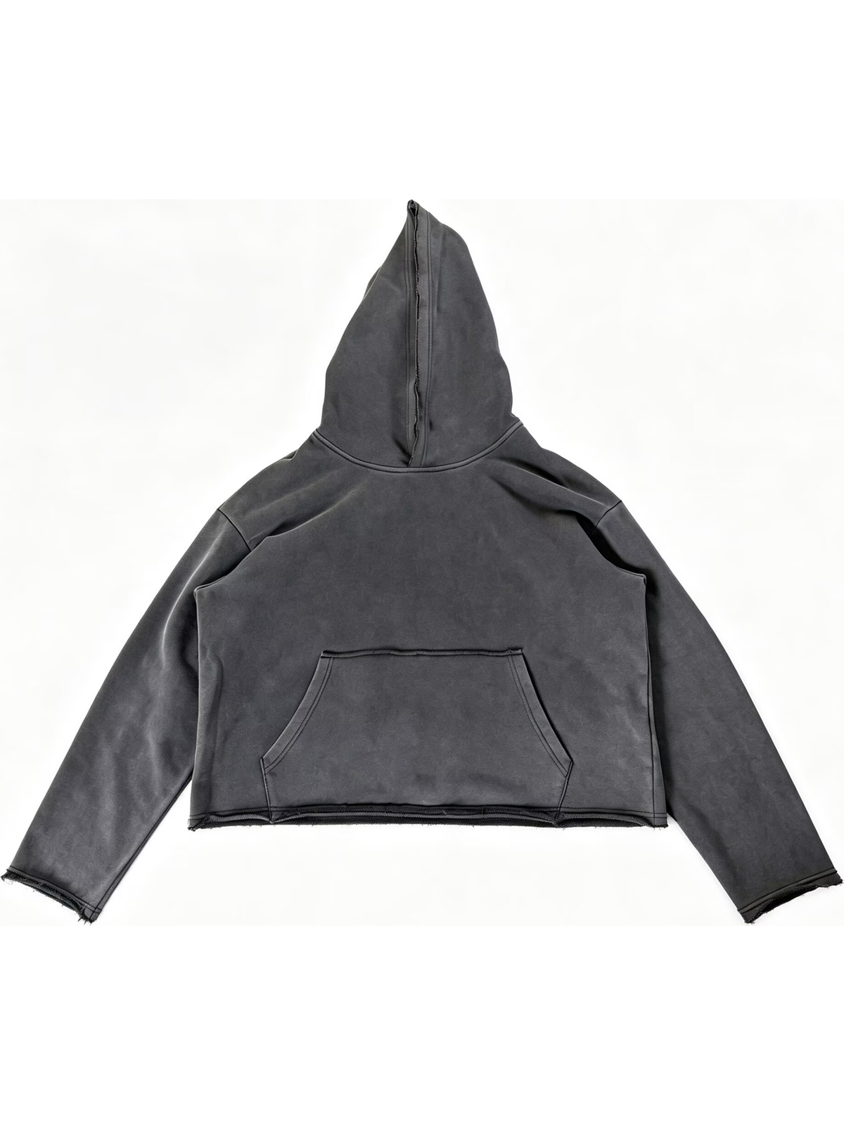 Ace Jolun. Raw-Edge Washed Cropped Hoodie product view 2